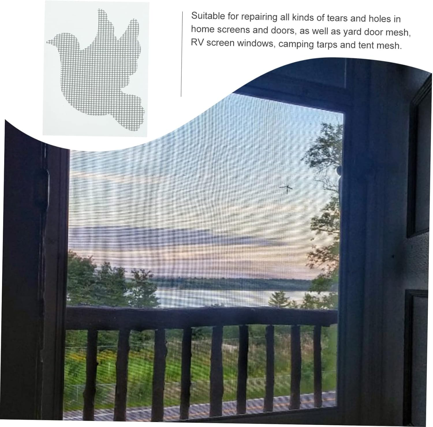 10Pcs Screen Repair Patch Kit Self-Adhesive Mesh Tape for Window and Door Screen Hole Repair for Small Hole Fixing image number 1