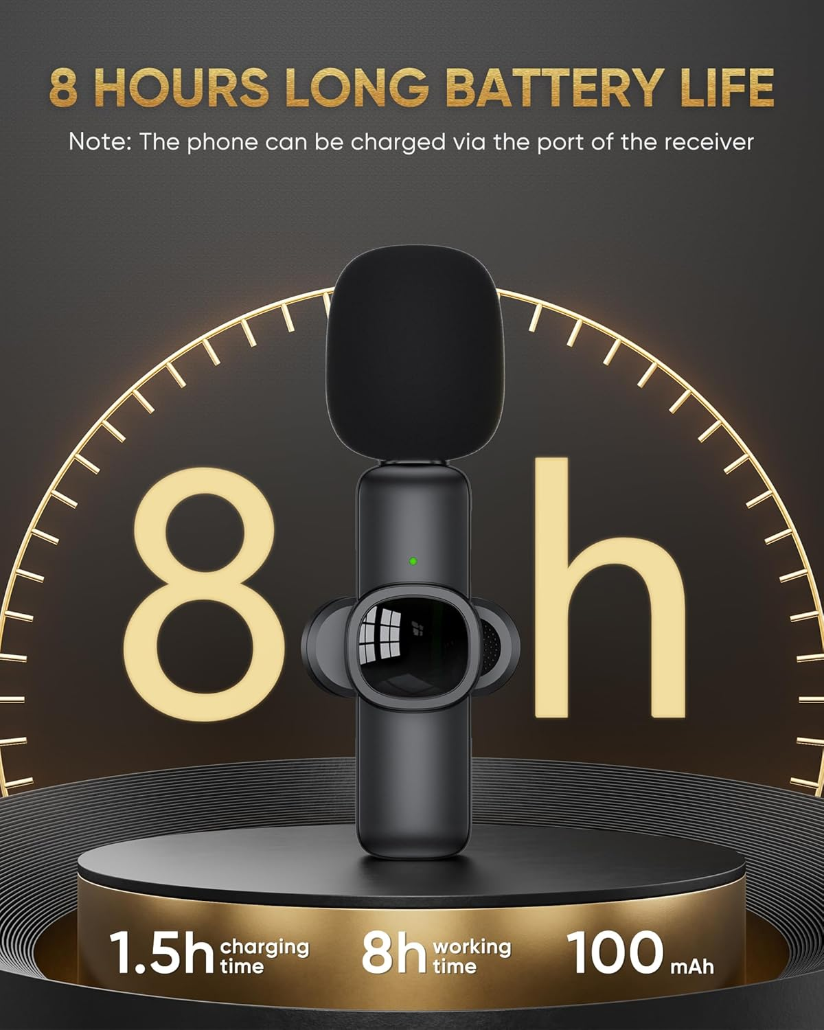 Wireless Lavalier Microphone for Iphone/Android Phone/Laptop/Pc, IUMAKEVP 360&deg; Adjustable Clip on Microphone with 100FT Transmission Distance and Noise Cancellation for Vlog, Interview, Tiktok (2 Mic) image number 2