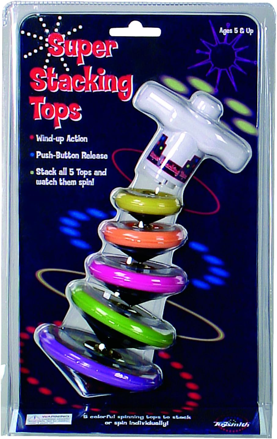 (1-Pack) - Toysmith Games Super Stacking Tops Novelty Multi-Coloured