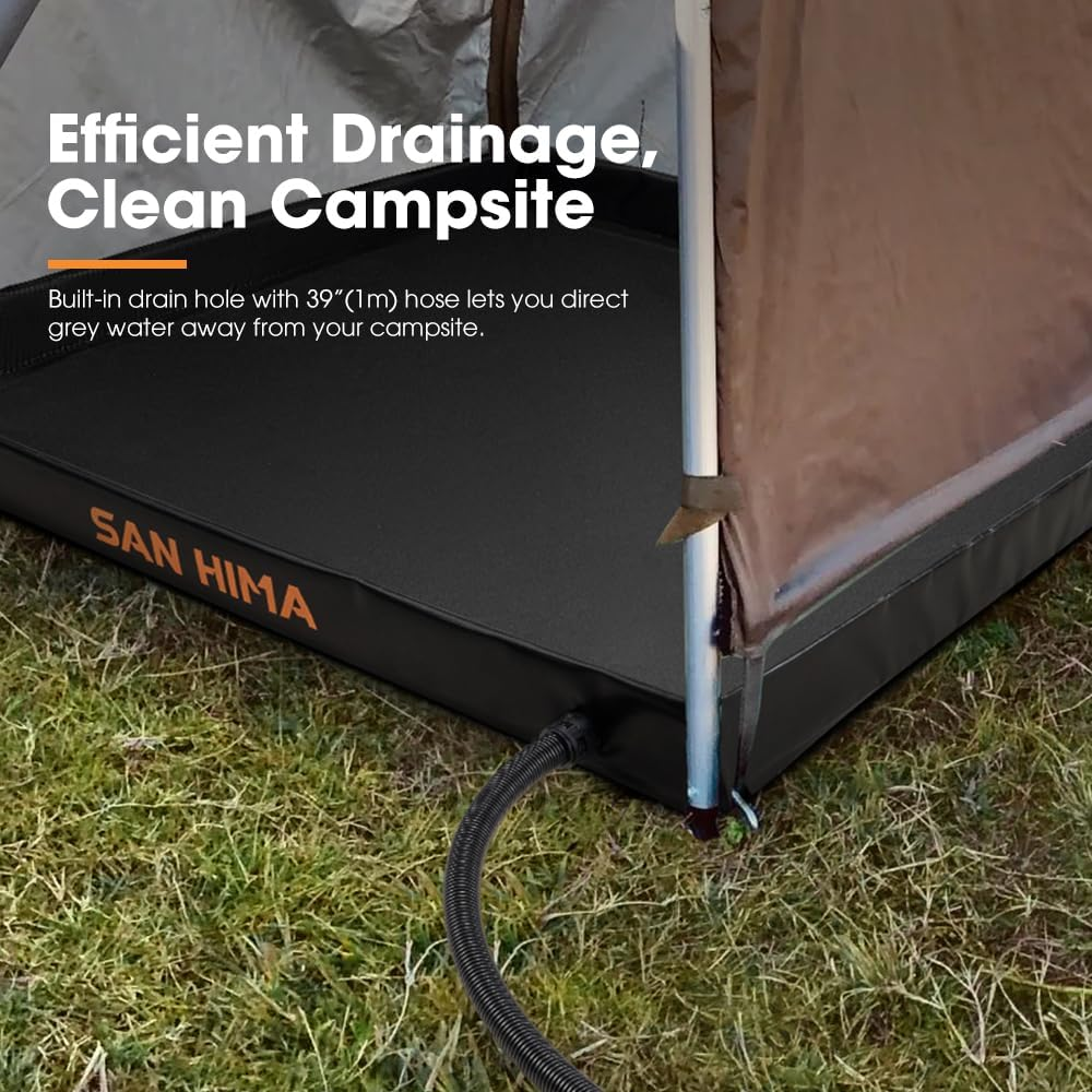 San Hima Camping Shower Tent Base with Drain Hose1.03X1.03M Portable & Foldable RV Awning Floor image number 3