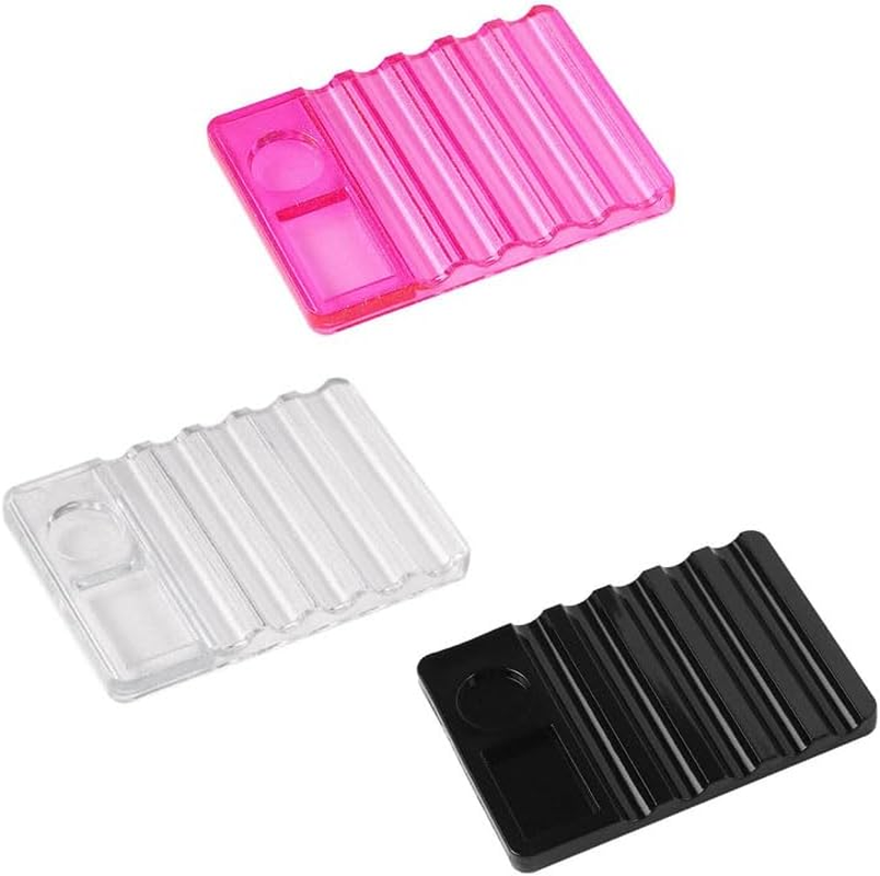 Nentment 3 Pack Nail Brush Holder Base Stand Transparent Portable Mini Rest with Charms Container for Nail Art Brushes Drawing Pencil Painting Pen Liner Rhinestone Gems DIY Manicure image number 2