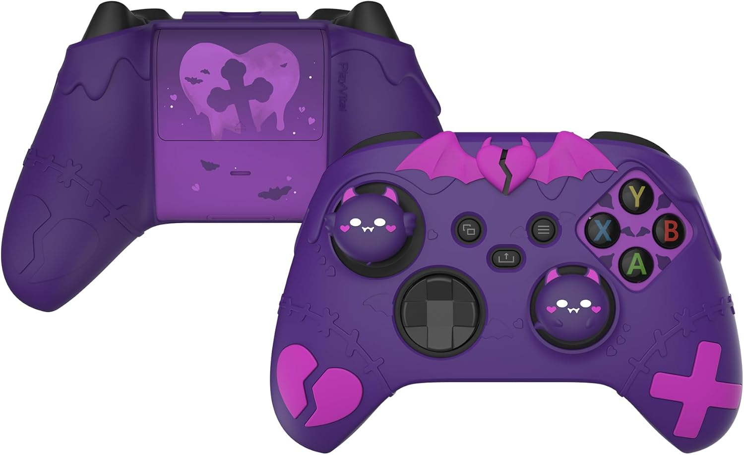 Playvital Gothic Imp Series Cute Silicone Skin for Xbox Series X & S Controller, Anti-Slip Grip Silicone Cover, Protective Silicone Case for Xbox Core Controller with Thumb Grips, Purple - Black image number 2