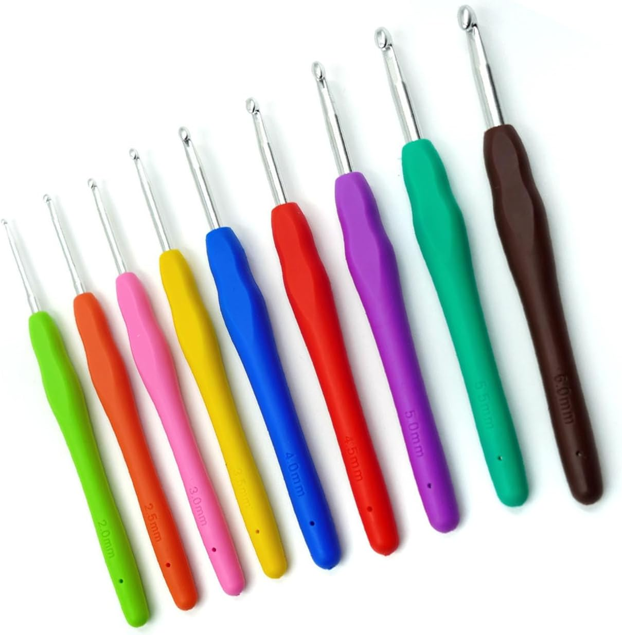 9 Pcs Crochet Hooks Kit,Colorful Soft Handle Crochet Tool Crochet Set,Non-Slip Crochet Hooks Set with Ergonomic Handle,Beginner Knitting and Crochet Supplies image number 2