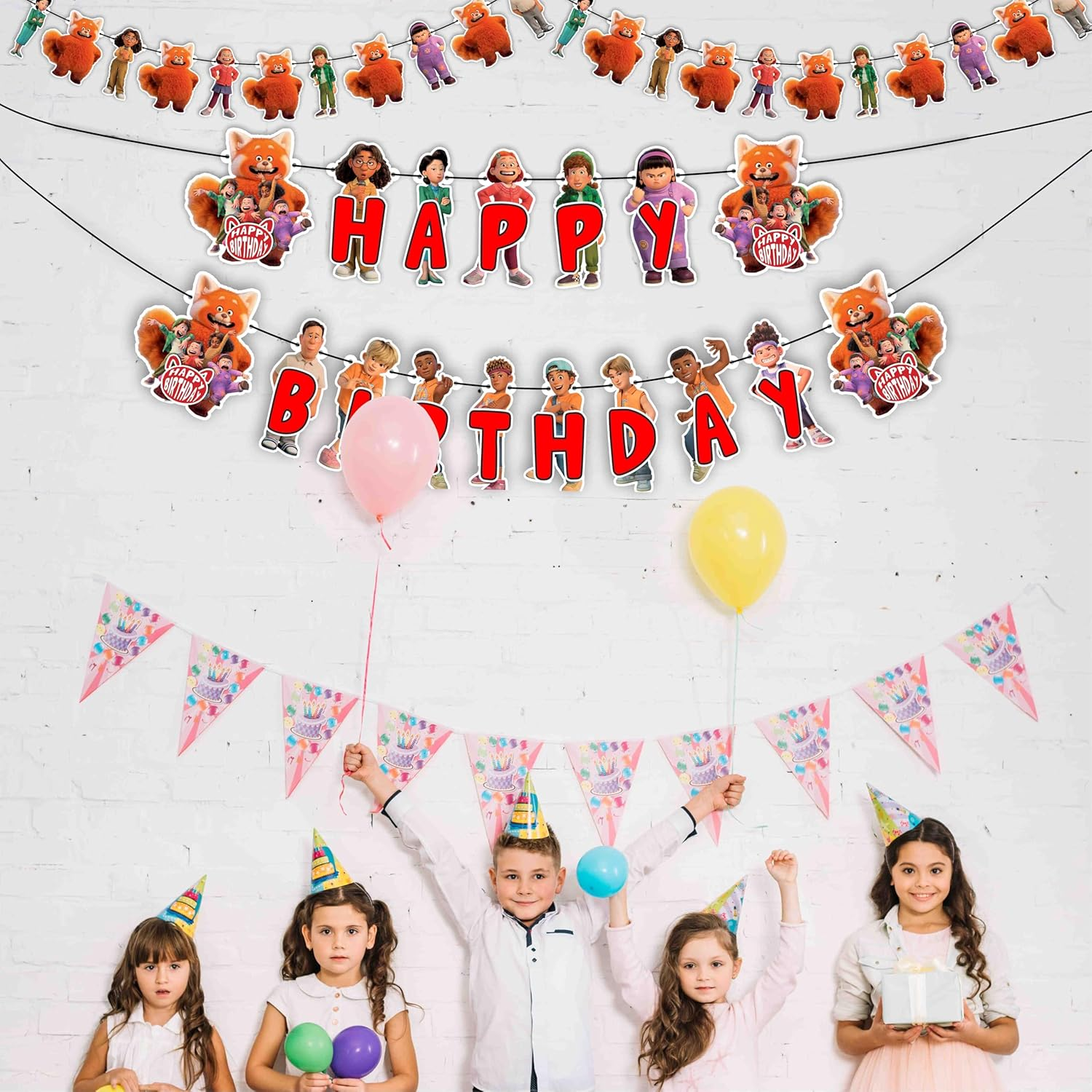 Turning Red Theme Decoration- Birthday Decoration Kit with Banners, Cake & Cupcake Toppers - Fun Themed Celebration Pack for Kids & Fans image number 1