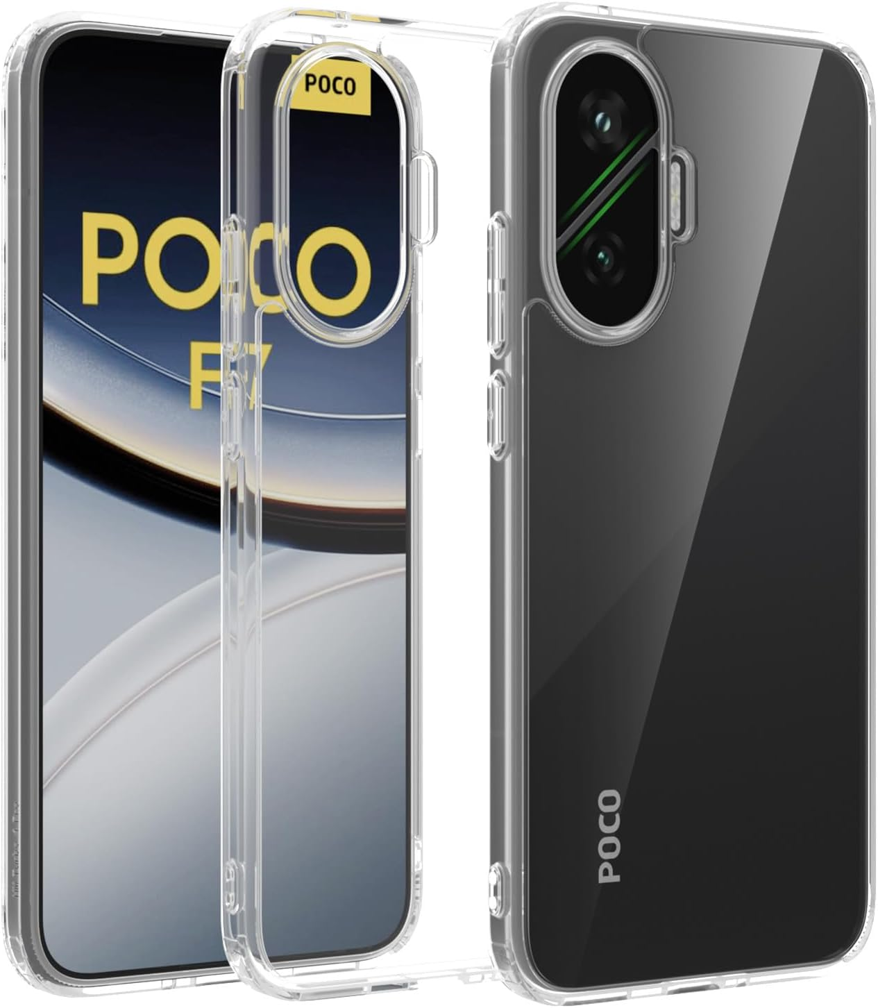 Case for Xiaomi Poco F7 - [Matte Translucent] [Military Standard Protection] [Ultra Slim Hybrid Design] Shockproof Case (Black)