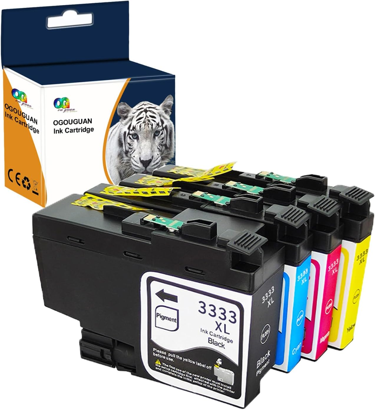 OGOUGUAN 4X LC3333 Compatible Replacement for Brother LC-3333 LC3333 High Yield Ink Cartridge Combo for DCP-J1100DW MFC-J1300DW