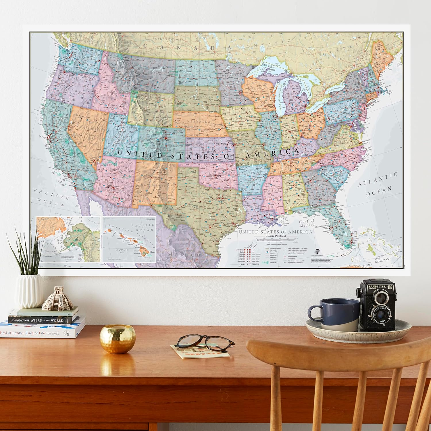 Maps International Classic USA Wall Map - Map of the USA Poster - Front Lamination &ndash; 24 X 36 image number 4