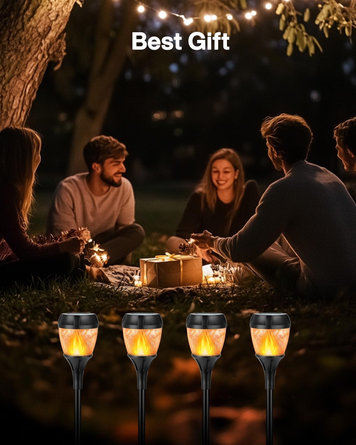 Solar Flame Outdoor Waterproof Lights - Automatic Switching Path Torch for Garden, Yard, Lawn, Terrace, Landscape Decorative Lighting (4) image number 2