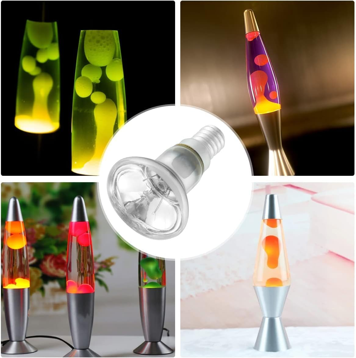 30 Watts Lava Lamp Bulbs, Reflector Type Bulbs R39 E14 Base Lava Lamp Bulb High Temp Resistant Replacement Bulbs Glitter Lamps for Cabinet Bedroom Office 1PCS image number 2
