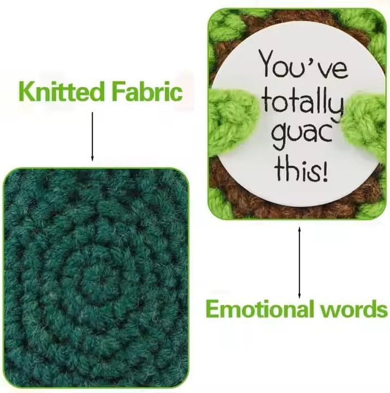 Fun Positive Energy Avocado Mini Crochet Avocado and Positive Energy Affirmation Card Good Luck Inspirational Novelty Gifts and Party Decorations Holiday Gifts image number 3