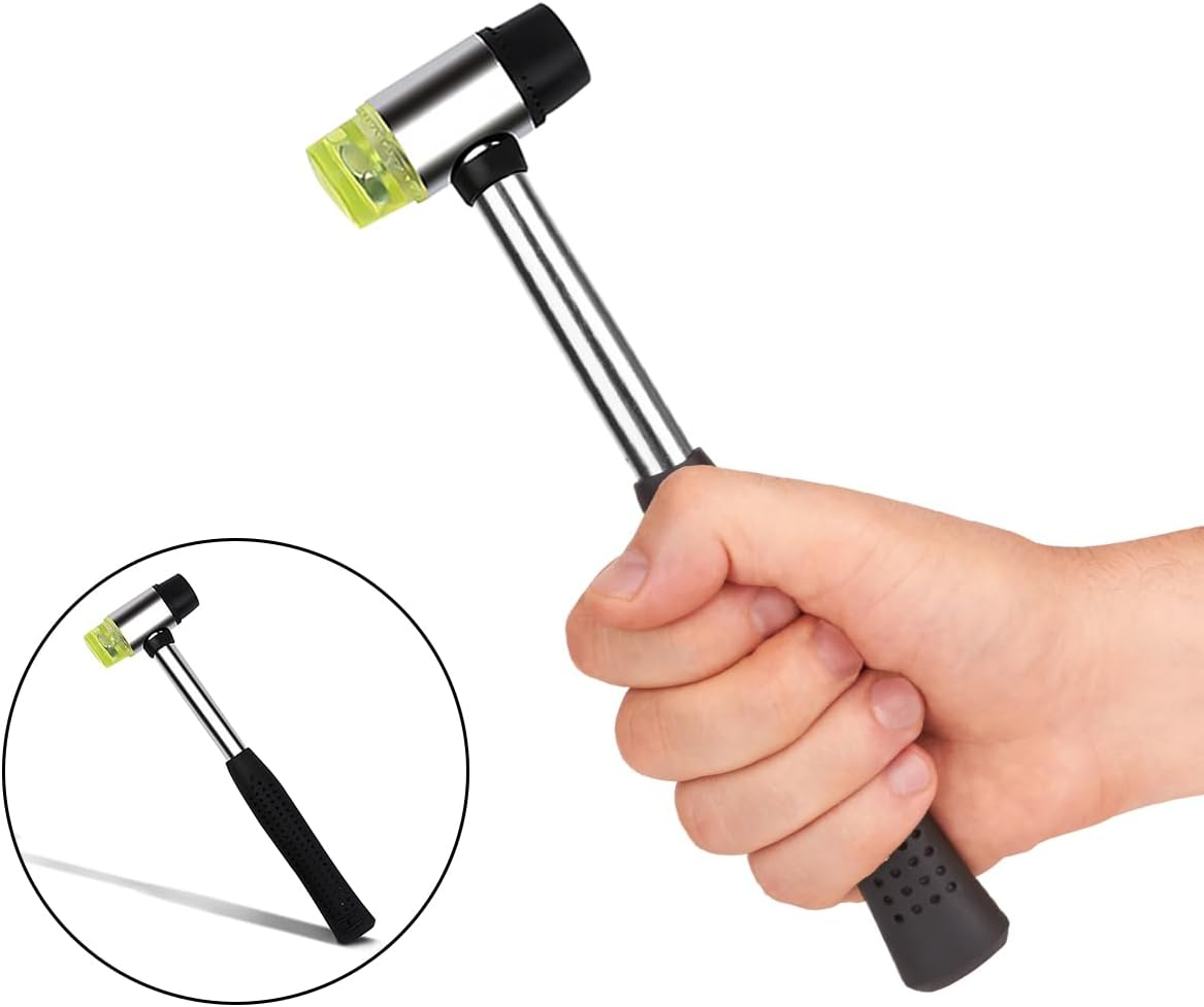 WELANE Rubber Mallet, Double Head Soft Hammer Installation Hand Tool for Leather Crafts, Jewelry, Flooring, Wood Installation (25Mm/0.98In)