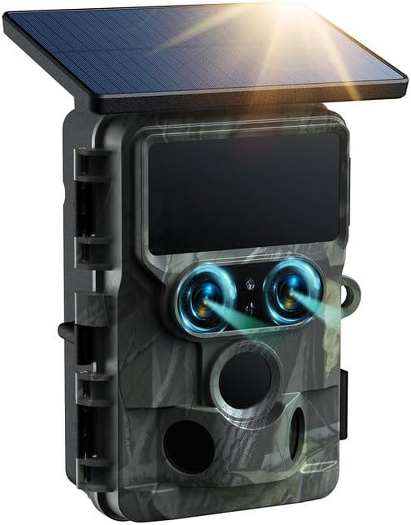 VOOPEAK Solar Trail Cameras 60MP 4K Dual Lens, Wifi Bluetooth Hunting Game Camera with Starlight Night Vision,Motion Activated IP66 Waterproof Camera Chasse for Wildlife Monitoring image number 3