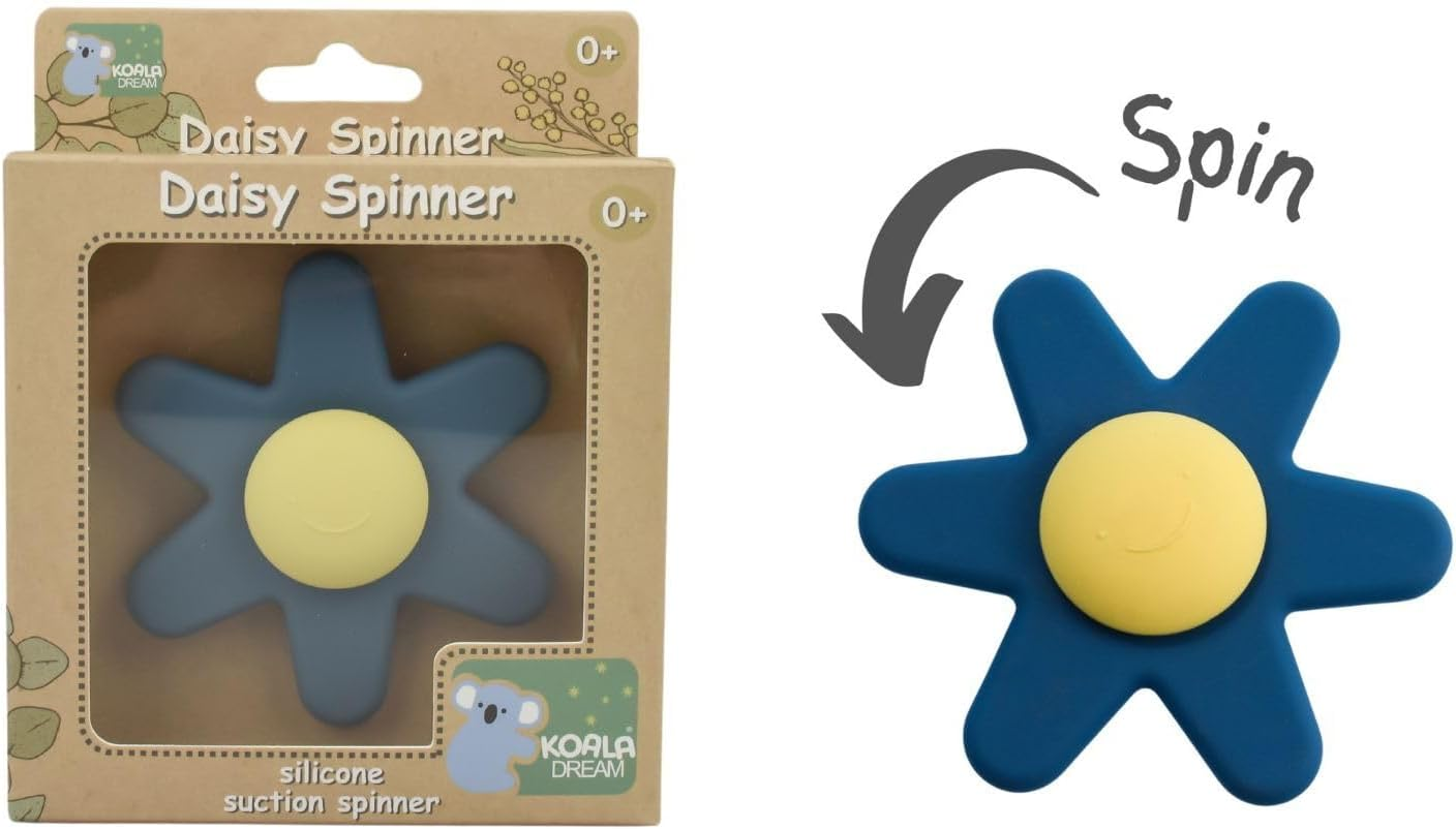 Koala Dream - CA3028B Silicone Daisy Spinner Blue- Spinning Daisy Toy with Suction Base image number 3