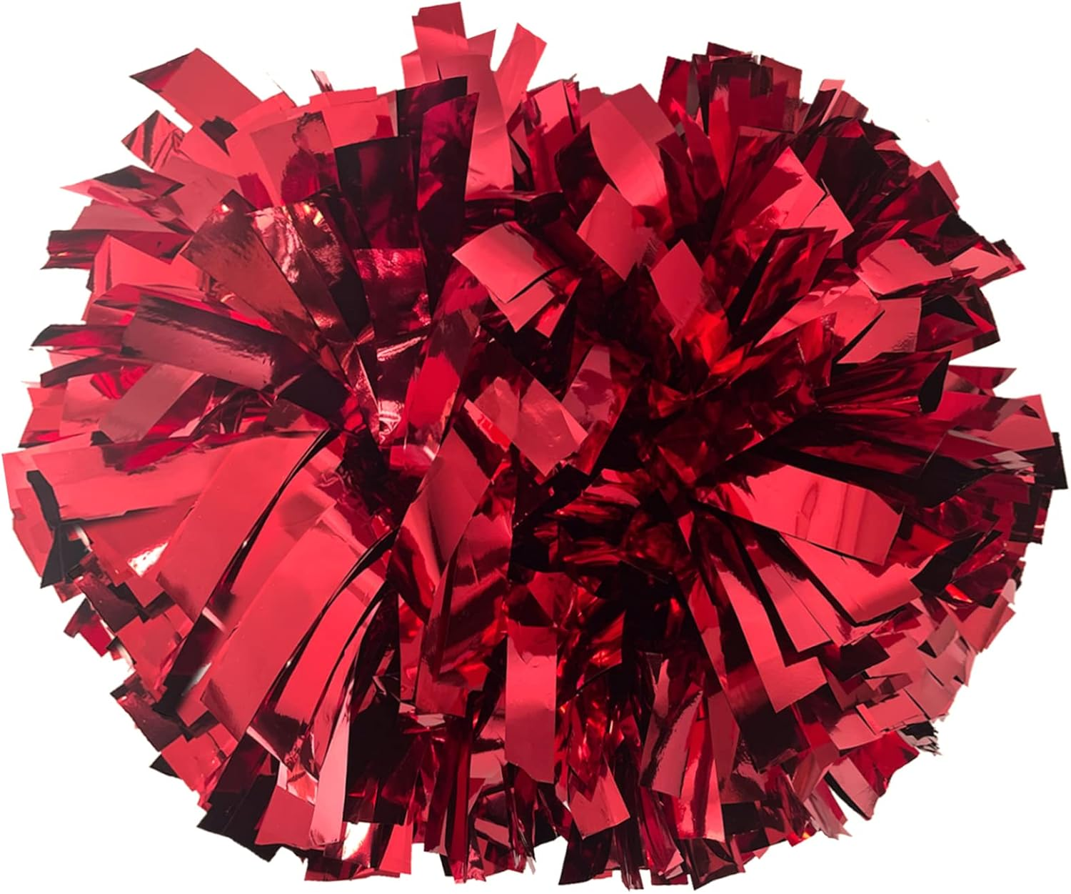 Aiviwiai Pom Poms Cheerleading with Baton Handle - Metallic Fluffy Cheer Pom Poms for Adults Kids - Cheerleading Cheerleader Pom Poms for Cheer Squad Daily Training Team Spirit (Pack of 2)