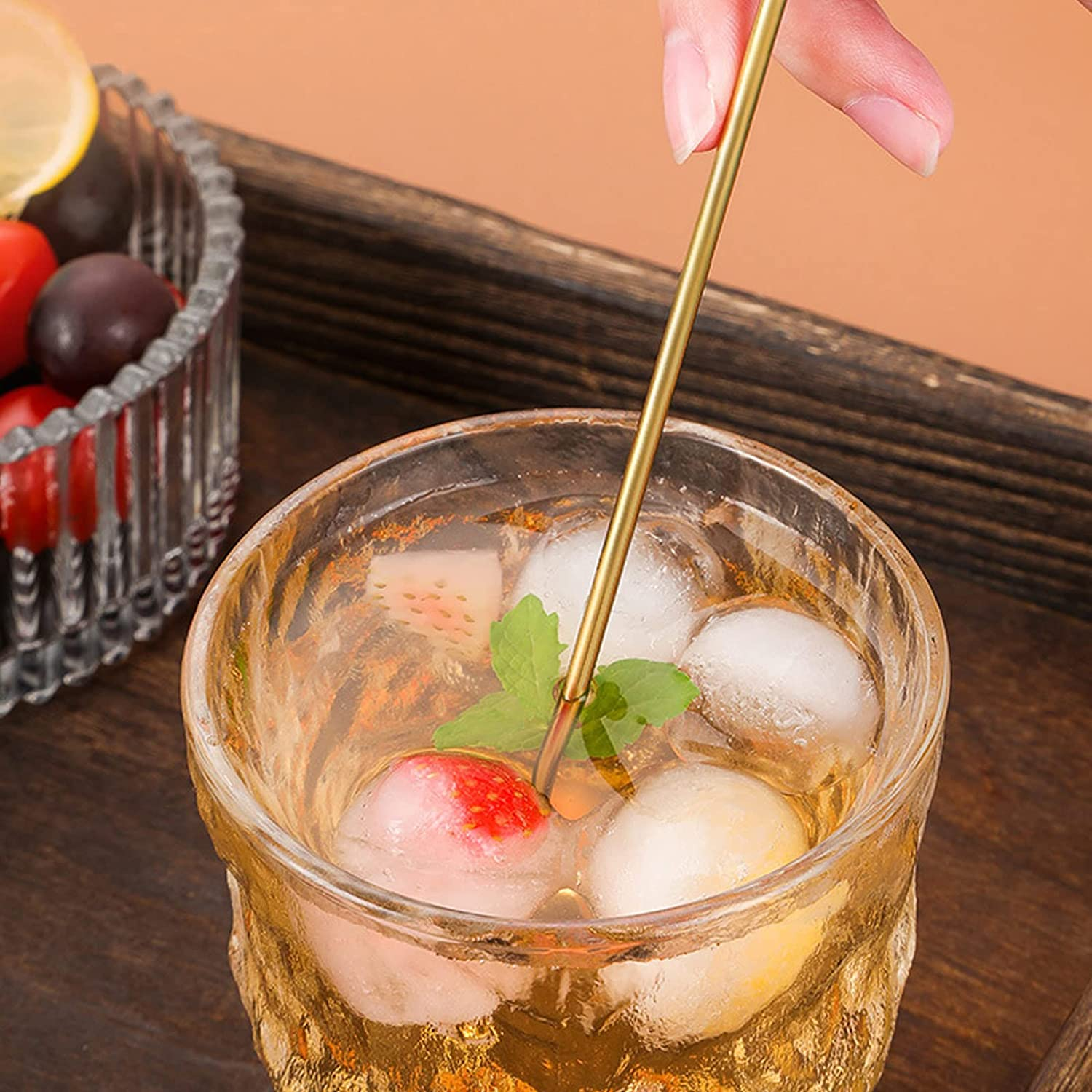 4Pcs Stainless Steel Stirrers Stir Cocktail Drink Swizzle Stick, 7.5'' Beverage Stirrers Metal with Small Rectangular Paddles, Reusable Stir Sticks for Coffee Bar Chocolate Milk (Silver) image number 6