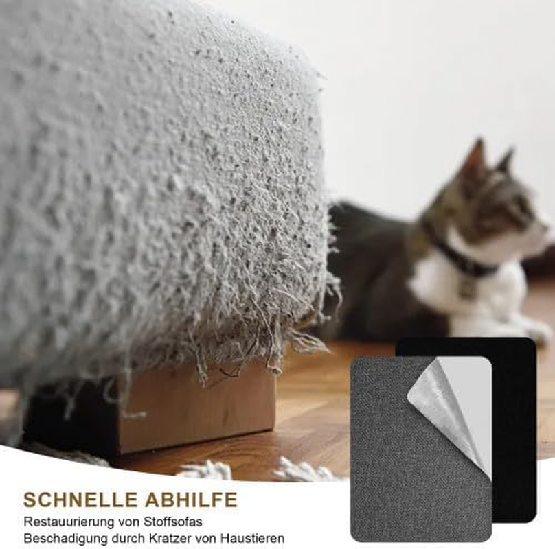 Fabric Repair Patches Self-Adhesive 20 X 28 Cm, Linen Repair Patches, Linen Fabric Self-Adhesive for Car Seats, Curtain, Headboards, Furniture, Sofa (Grey) image number 3