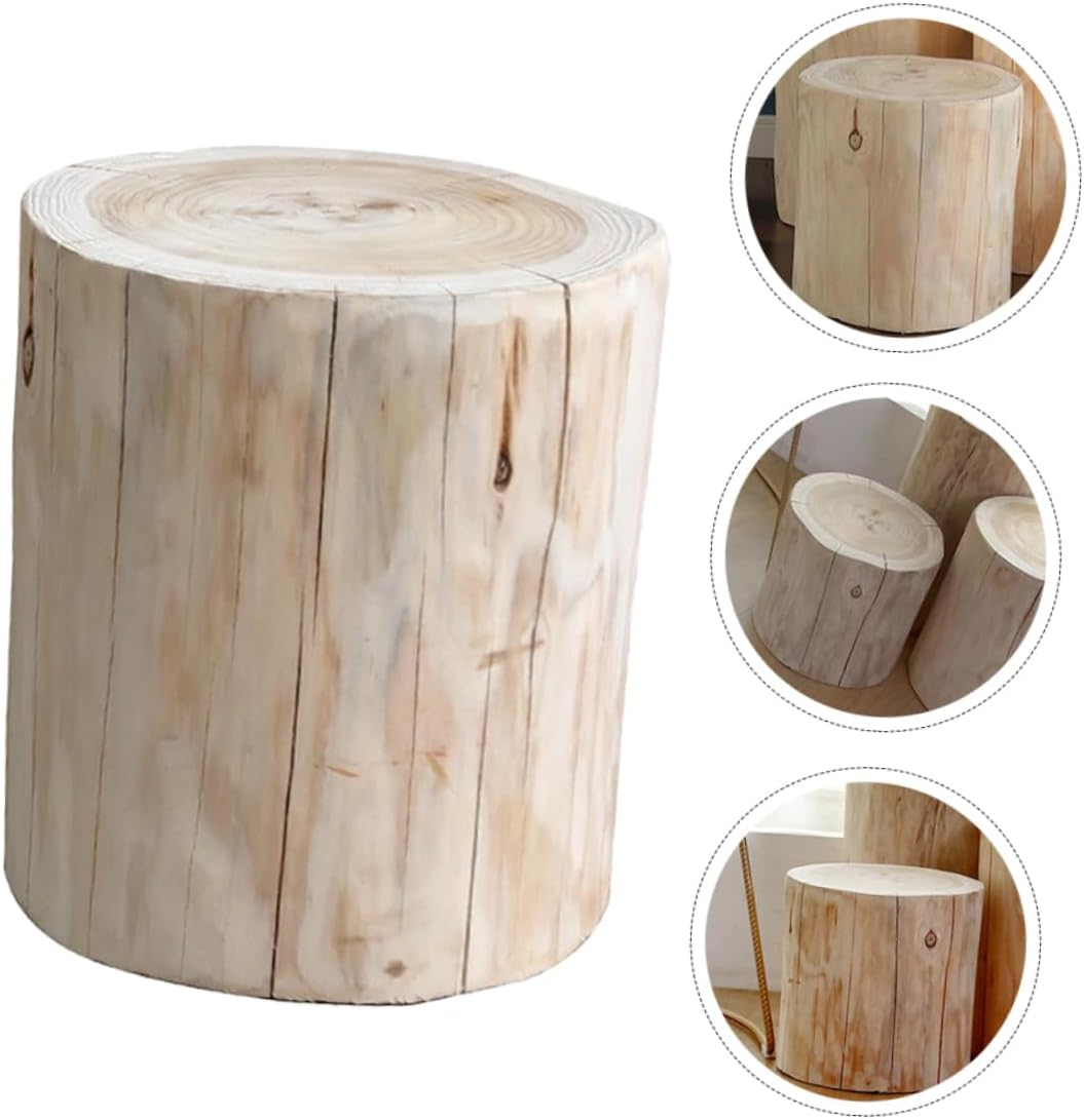 Wooden Stool Multi-Purpose Rustic Accent Furniture for Shoe Changing Bedside Table Home Office Decorative Use 11.8 X 7.1 Inches image number 5