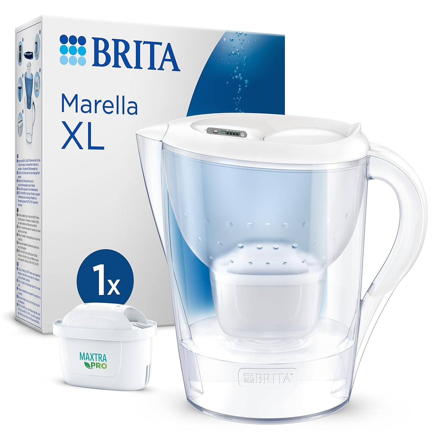 BRITA Marella XL Water Filter Jug, White, 3.5L Capacity, Bpa-Free Bio-Plastic image number 5