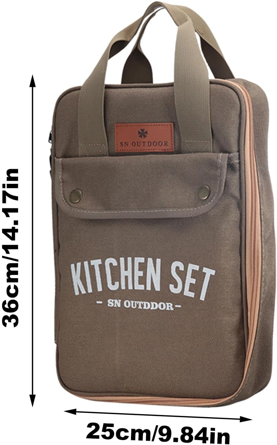 Camping Utensil Bag - Stainless Kitchen Utensils 8-Piece,Portable Camp Kitchen Organizer, Metal Cooking Utensil Set for Hiking, Outdoor Kitchen image number 3