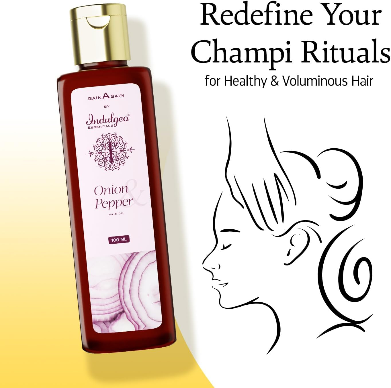 INDULGEO ESSENTIALS Onion and Pepper Oil, 100Ml for Hair Growth & Hair Fall Control, No Mineral Oil, Silicones & Synthetic Fragrance image number 1