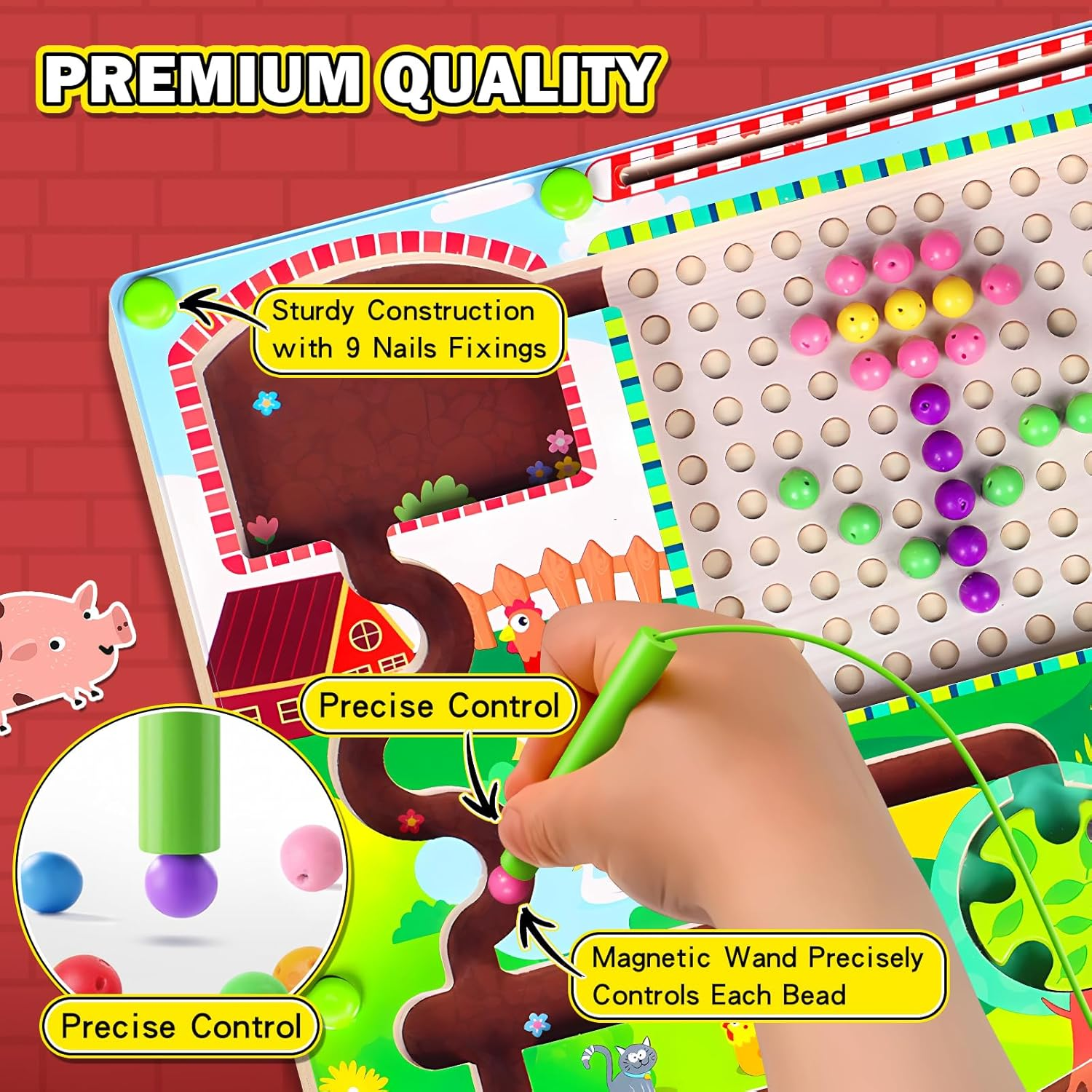 Magnetic Color and Number Maze, Color and Number Puzzles Toys Puzzles for Kids Learning Toys, Montessori Toys Preschool Learning Activities, Magnetic Beads for Kids image number 2