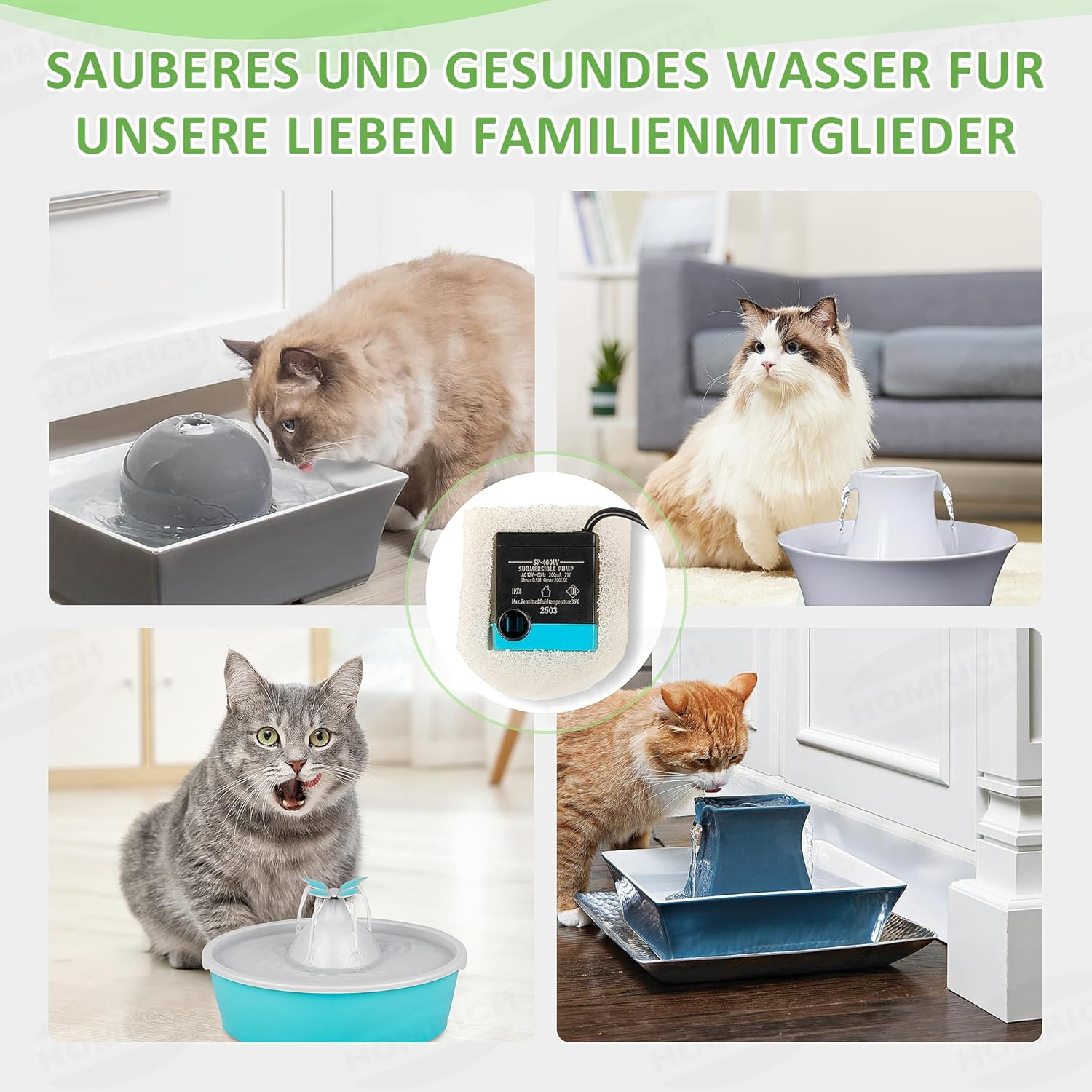 Cat Fountain Filter for Petsafe Drinkwell, 8 Pieces Replacement Filter Drinking Fountain Cats & 8 Pieces Pre Filter Foam, Cat Fountain Replacement Carbon Filter for Avalon Pagoda Gallon Sedona image number 6