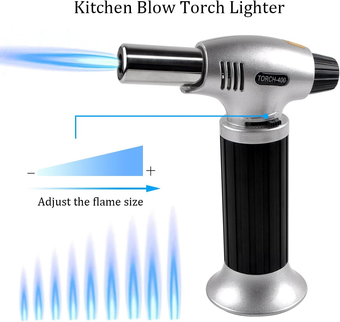 Ideapro Butane Torch, Chef Cooking Torch Refillable Adjustable Flame Kitchen Torch with Safety Lock for Baking, BBQ, Creme Brulee, Soldering image number 1