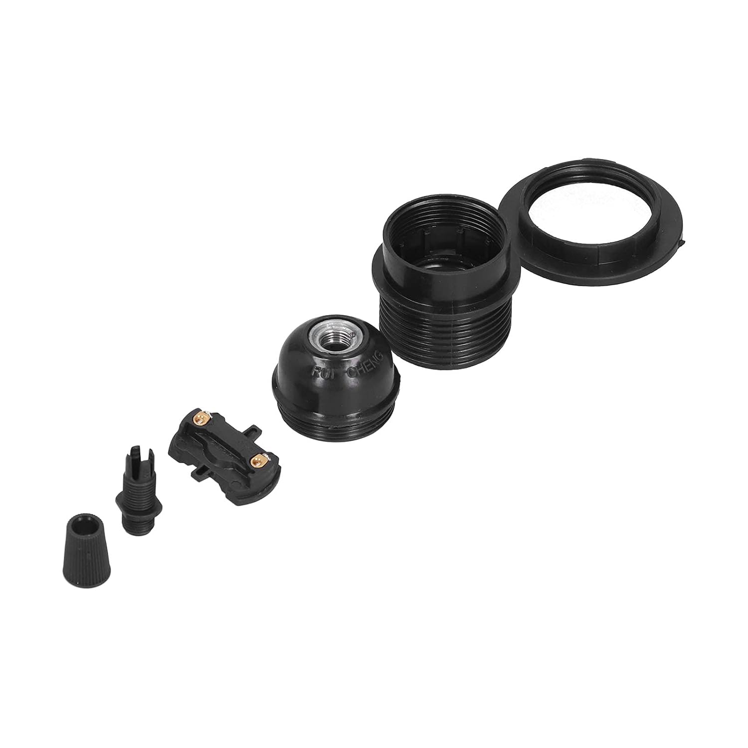 Threaded Lamp Socket, Hotel Decorative Light Accessories, Vintage Holder Black Screw, External Thread Retro E27 Bulb Holder DIY Pendant for Home Living image number 1