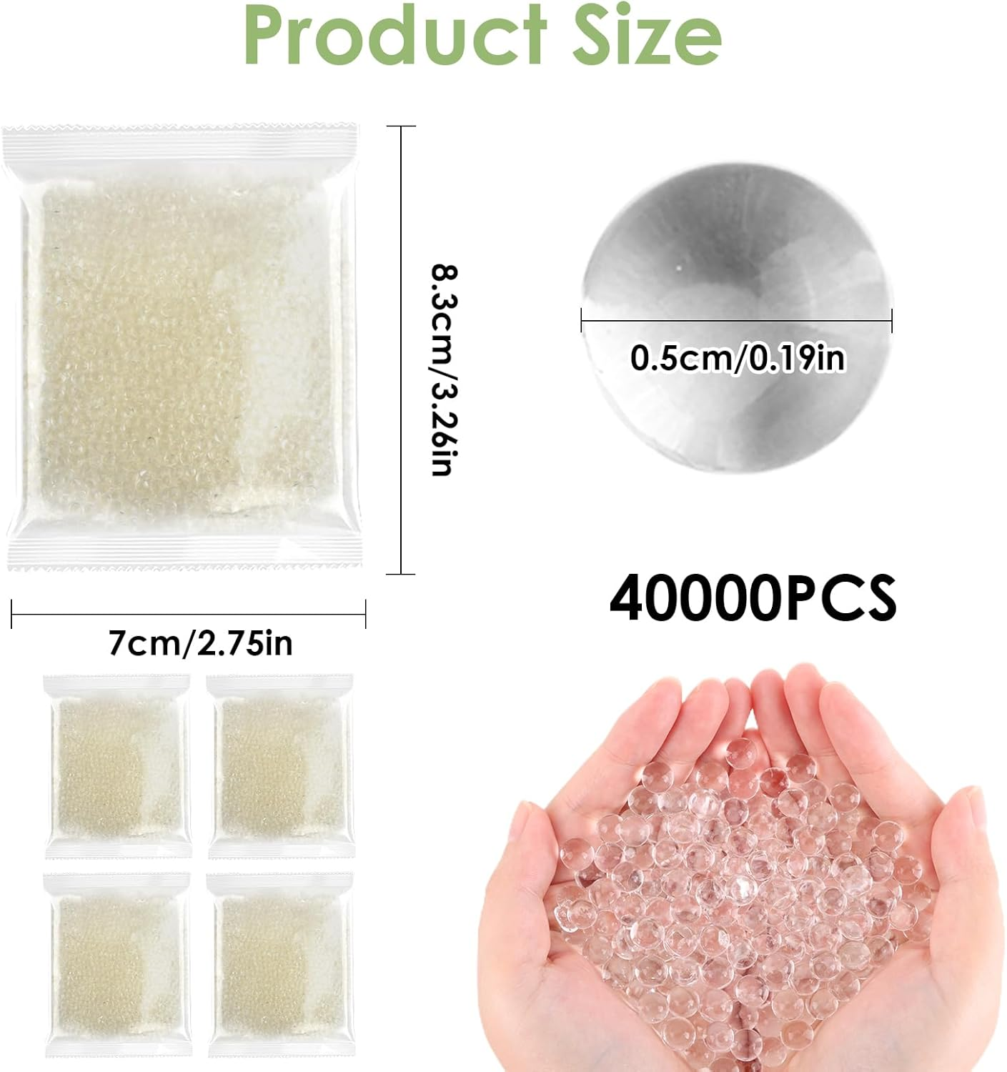 40000 Pcs Clear Water Gel Jelly Beads Vase Fillers, Premium Clear Water Gel Beads for Floating Candles, Wedding Centrepieces, Floral Arrangements & Home Decor - Biodegradable, Eco-Friendly & Vibrant image number 2