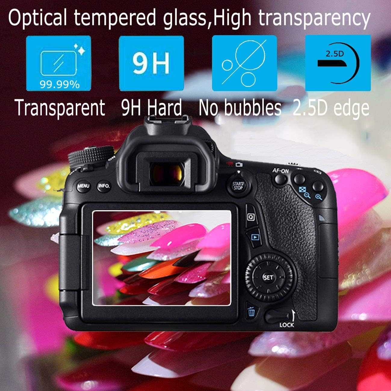3 Pack Screen Protector Compatible Canon Powershot Sx740 Hs Sx730 Hs Digital Camera,Anti-Scratch Tempered Glass Clera Hard Protective Film Shield Cover image number 2