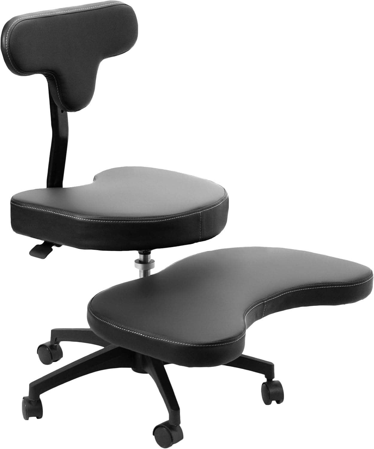 VIVO Ergonomic Cross Legged Chair with Wheels, Home and Office, Versatile Kneeling Chair, Height Adjustable, Yoga Desk Chair, Black, CHAIR-CL02B-R image number 5