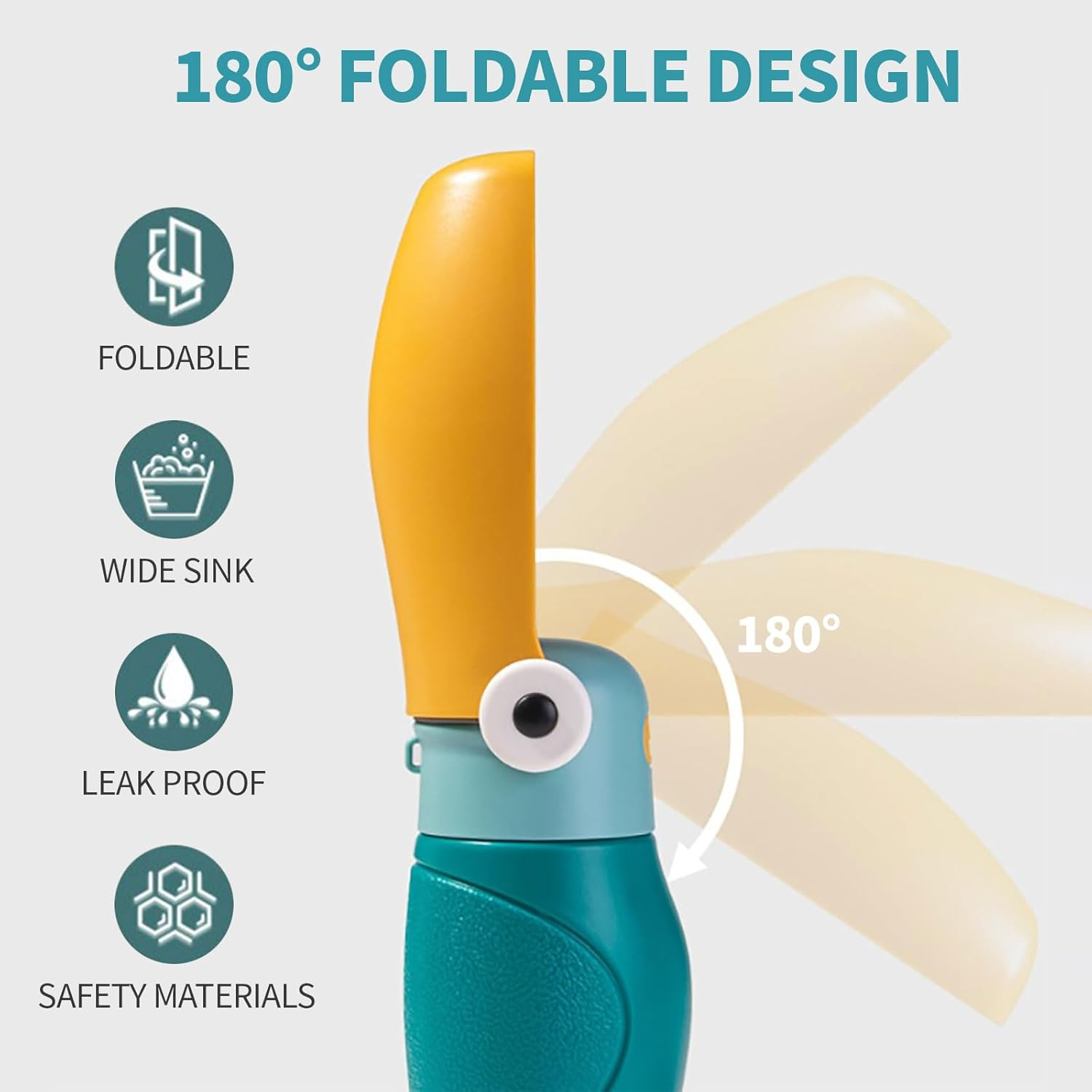 VCCLFSIA Portable Dog Water Bottle, 2025 New Upgraded Leak Proof Dog Travel Water Bottle Dispenser, Puppy Travel Bowl for Dogs Cats Puppies Kittens (Blue & Yellow, 480ML) image number 4