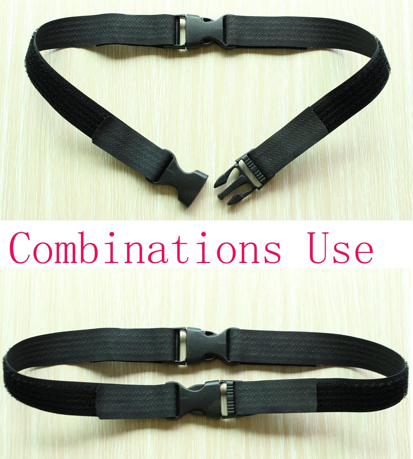 Coosin Baby Safety Locks,Handles Child Safety Locks Simple Installation Home Safety Strap Locks Fit Closed Handle Cabinets,Oven, Double Open the Door Refrigerator, Kitchen Door Ect... (4 Pack, Black) image number 3