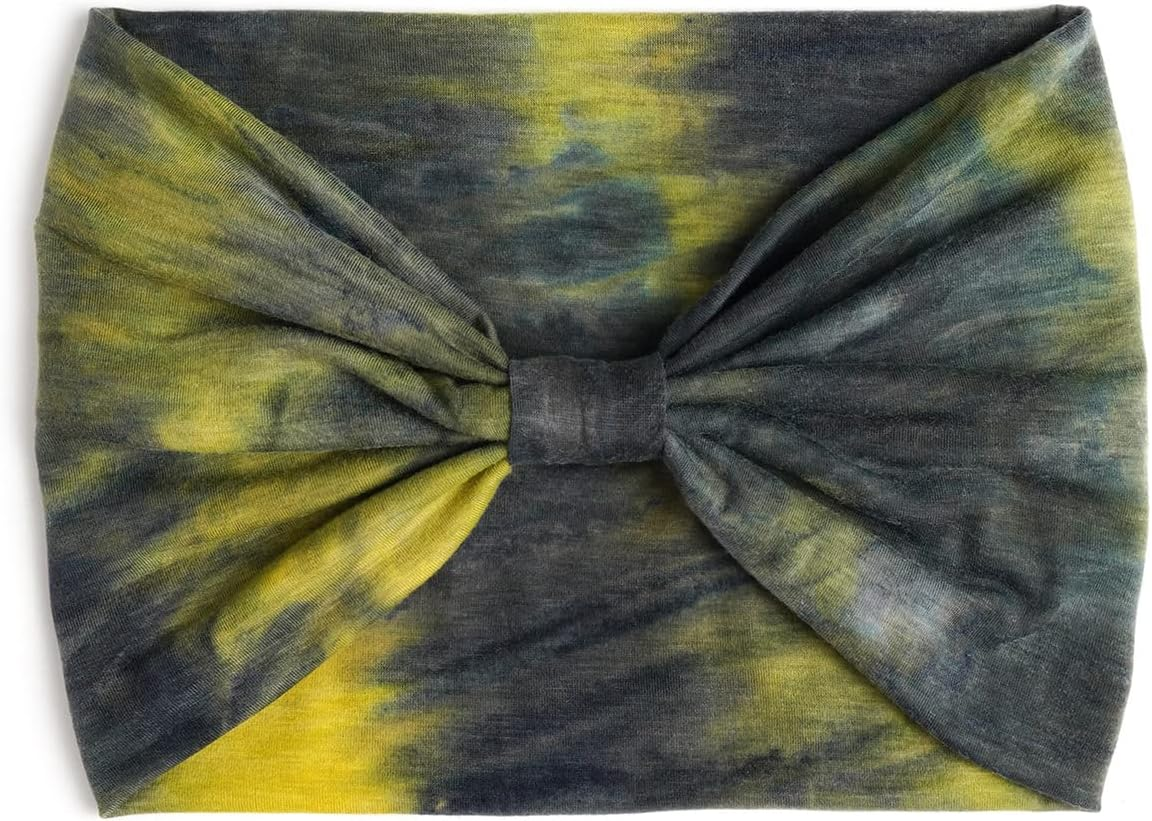 Wide Elastic Headbands for Women, Stretch Turban Style, Knotted Workout Sweatbands, African Head Wraps, Sport Head Scarves, 4 Pack image number 3