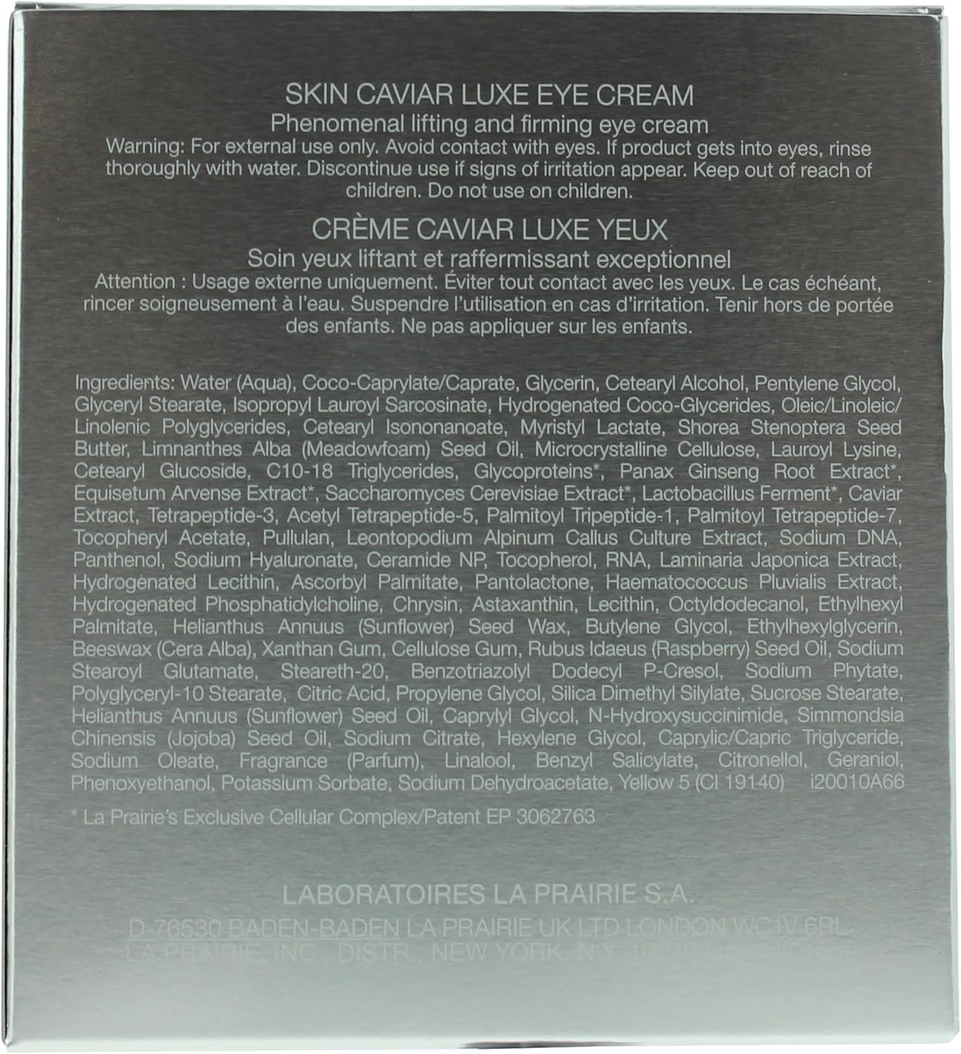 La Prairie Skin Caviar Luxe Eye Cream 20 Ml image number 1