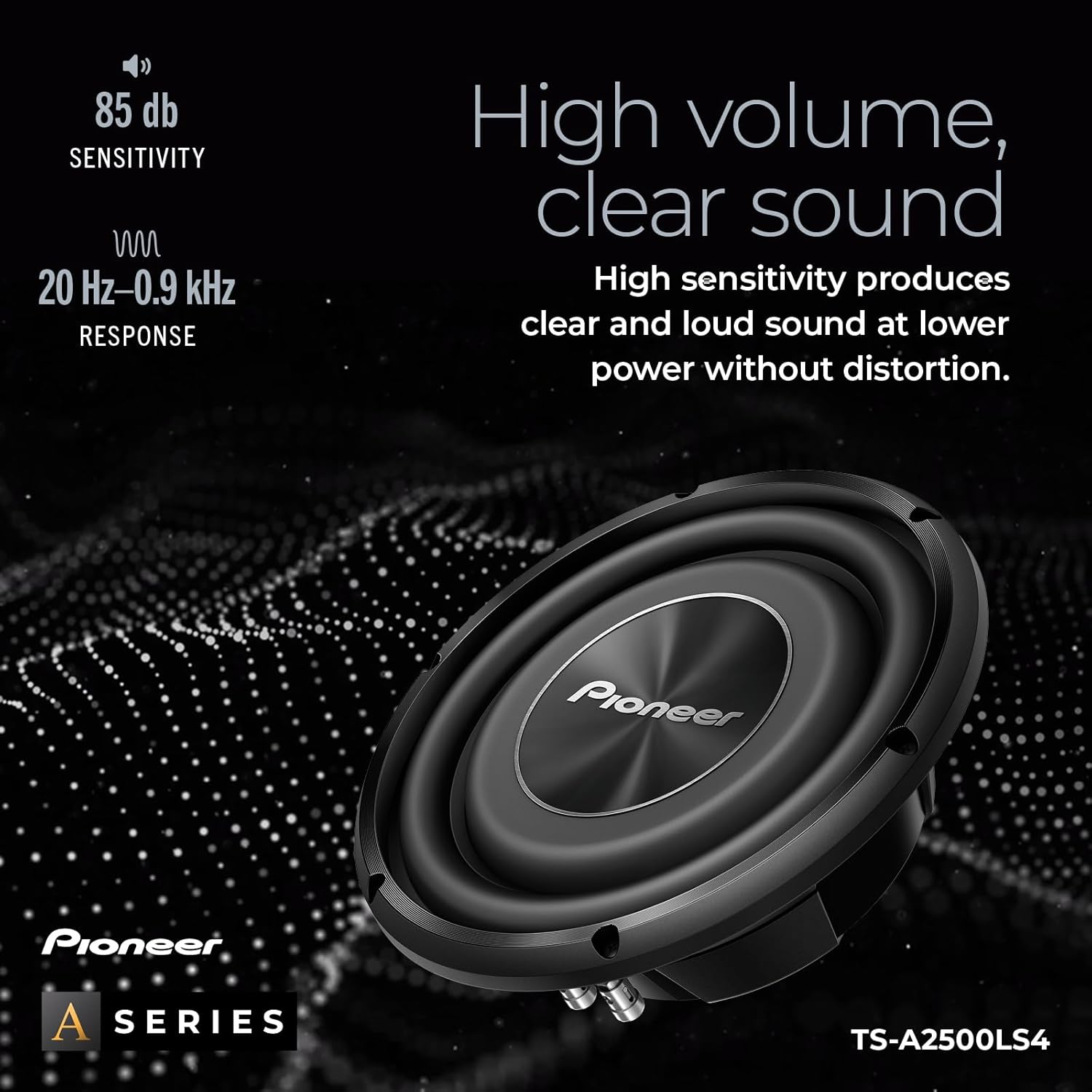 Pioneer TS-A2500LS4-25 Cm / 10 Inch A-Series Component Subwoofer Speaker, 1200 W MAX. 300 W NOMIN image number 5