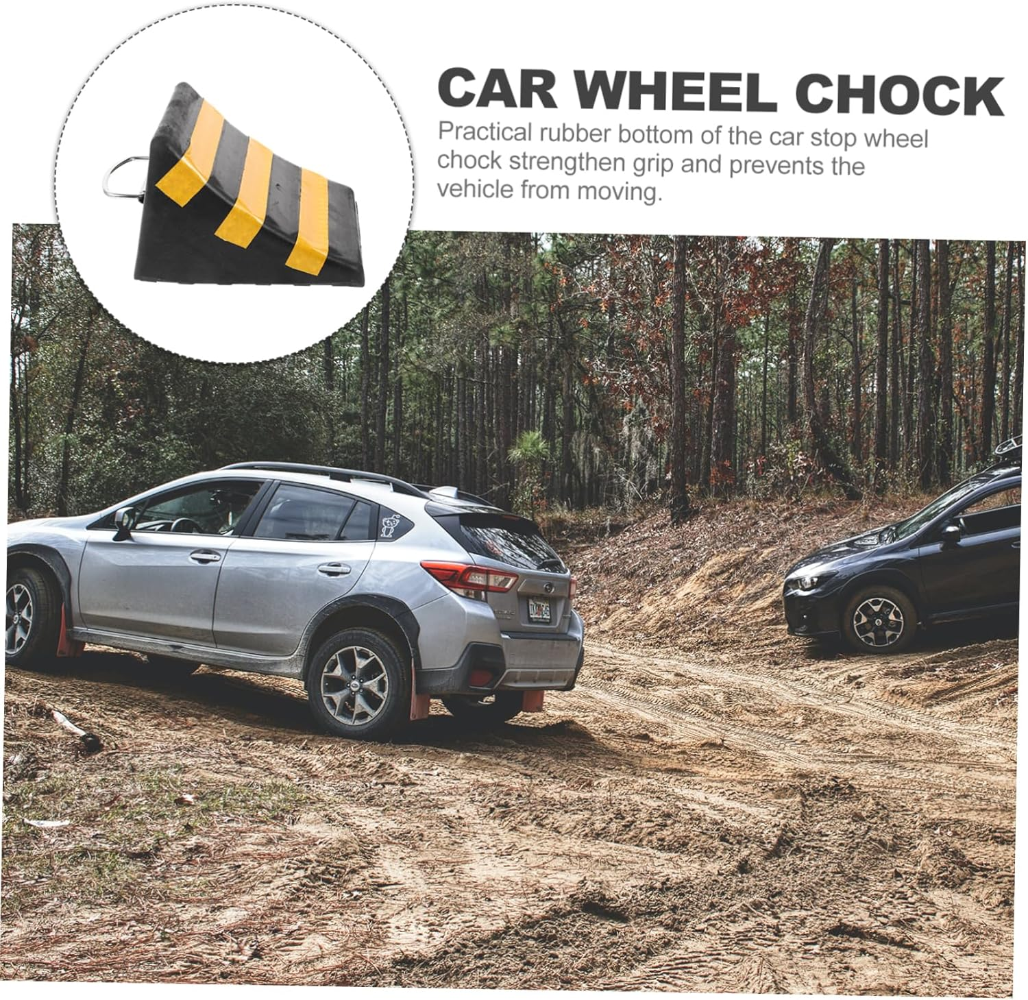 HEALEEP Heavy Duty Car Wheel Chock Wheel Stopper for Car Automotive Ramp Tire Support Pad image number 4