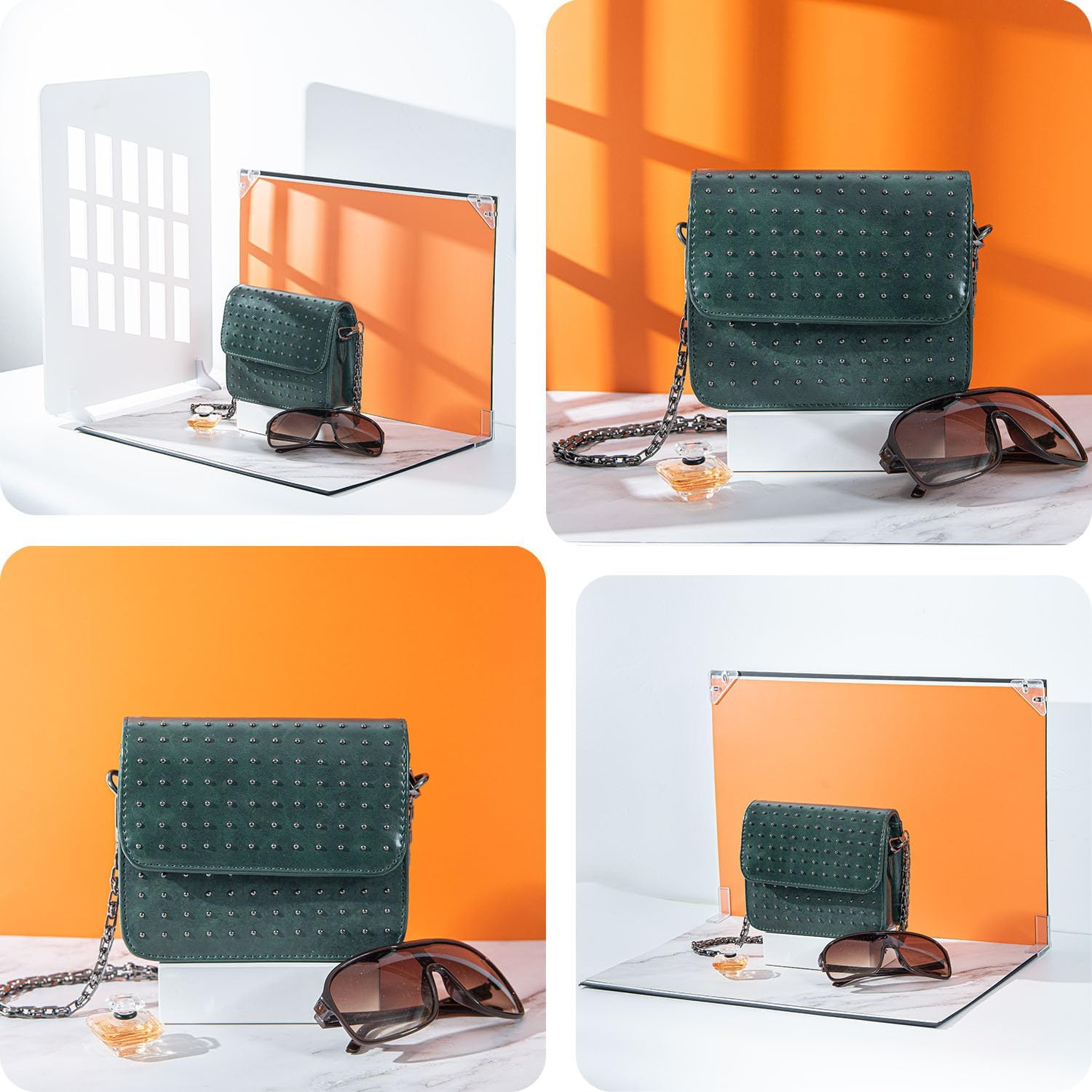 10Pcs 20Patterns Small Product Photography Backdrops Kit Photo Background Food Photography Backdrop Board with Shadow Props and Carrying Bag (16.5X11.7Inch) image number 5