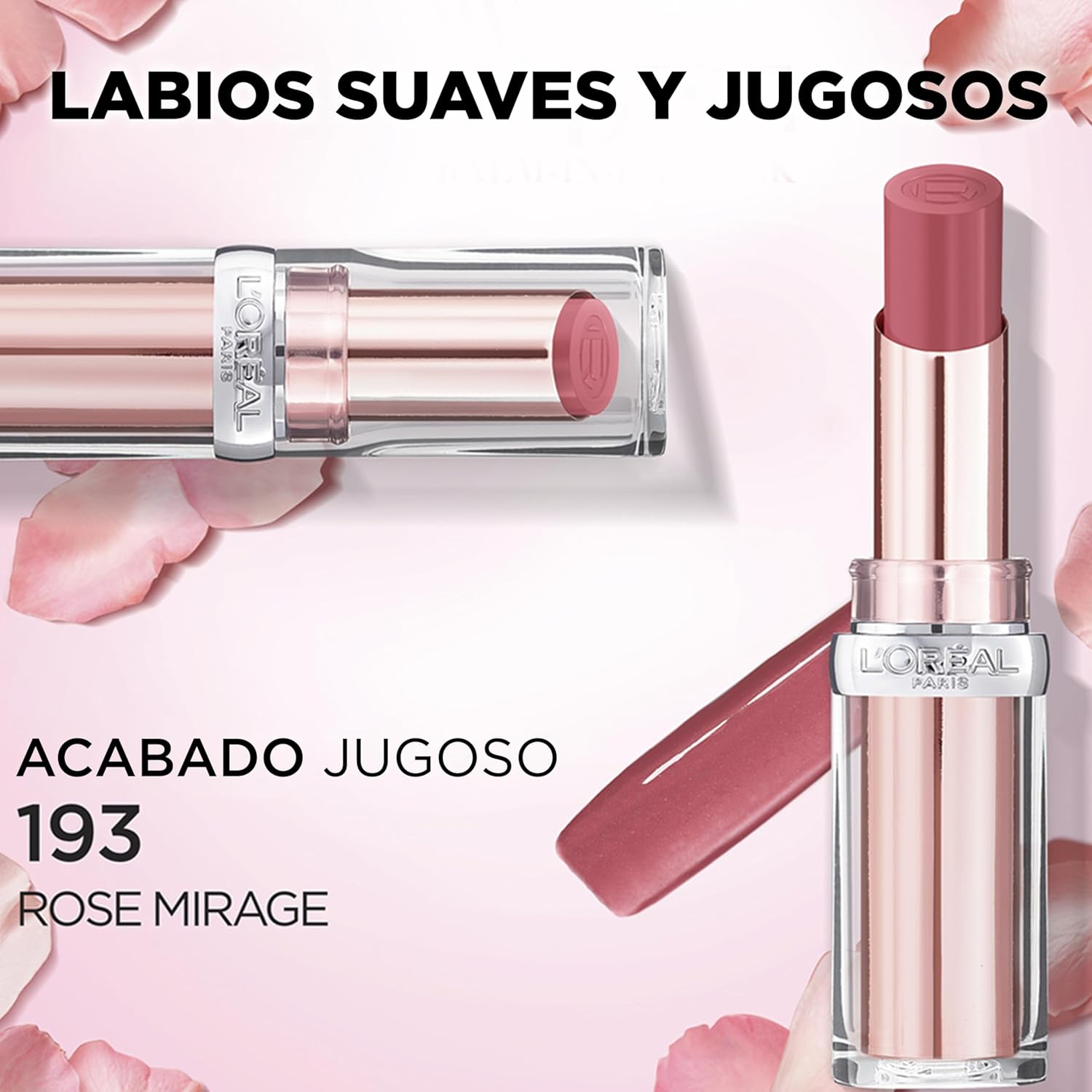 L'Oreal Paris Glow Paradise Lipstick 193 Rose Mirage, 3.6 Gram (AA413700) image number 4