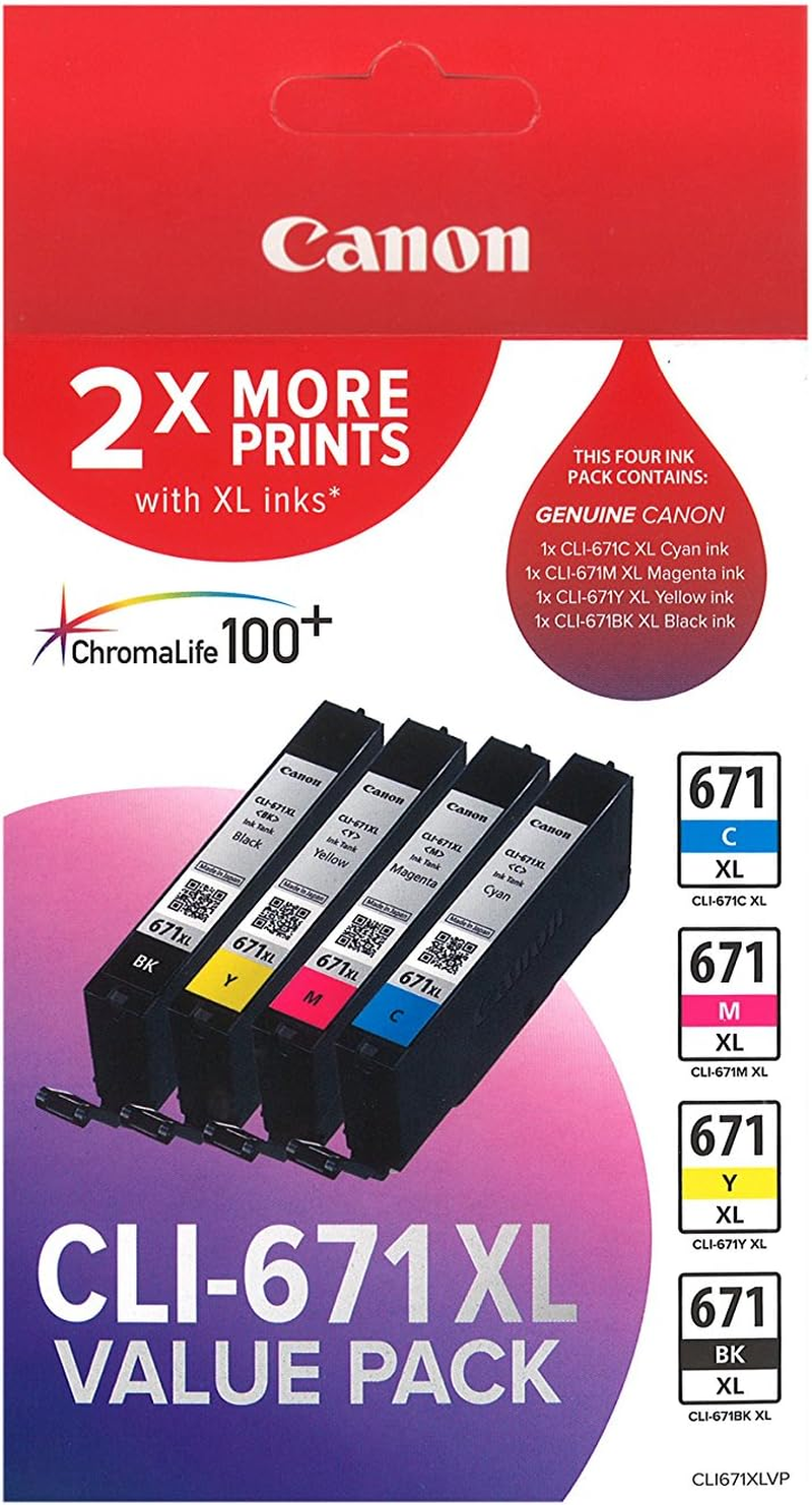Canon (CPF6A) CCLI671XLVP Value Pack (1 X CLI671XLC/M/Y/BK)