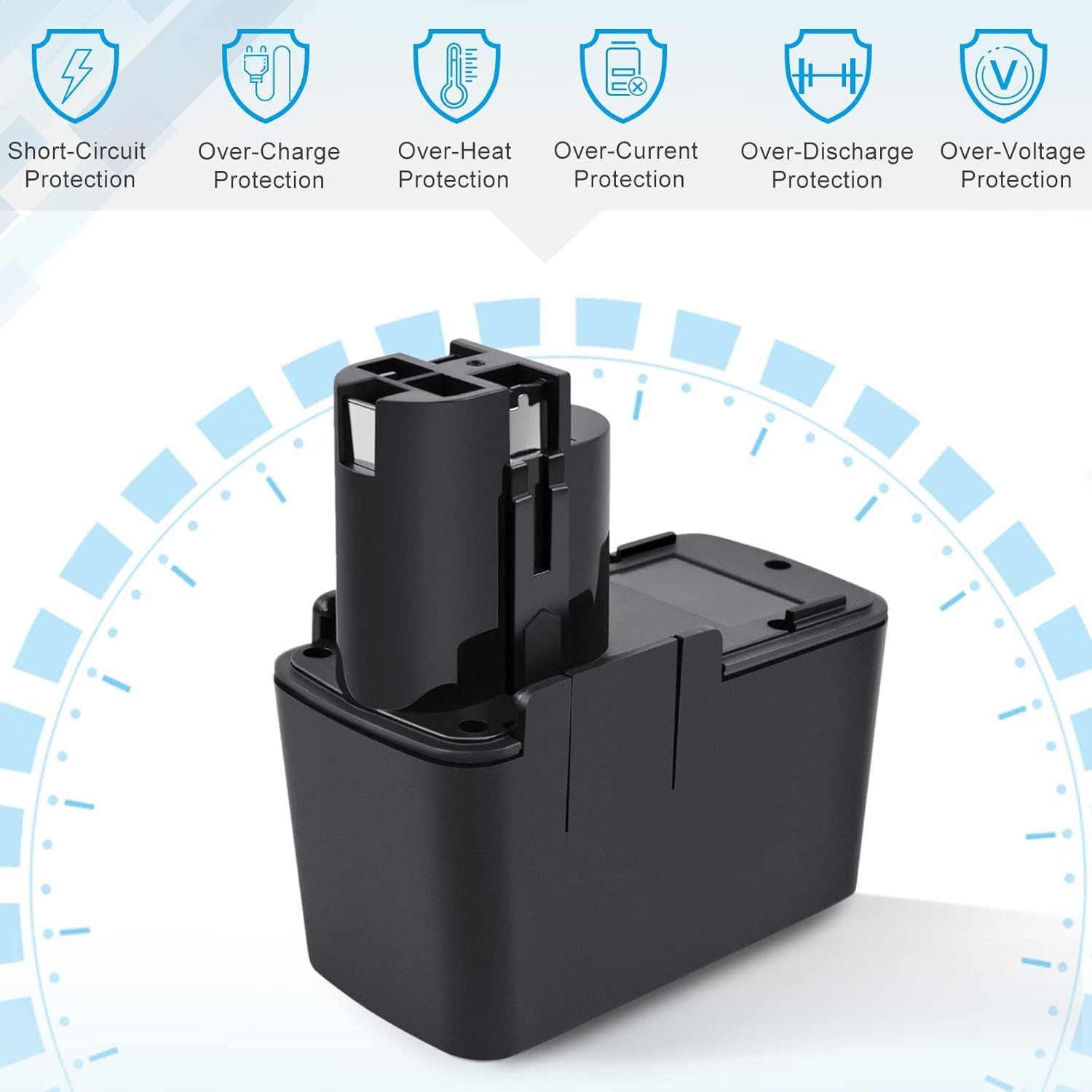 Iprize 9.6V 4.0Ah NI-MH Replacement Battery for Bosch 2607335035 2607335037 BAT001 GSR 9.6 VES-2 PSR 9.6 VES-2 image number 3