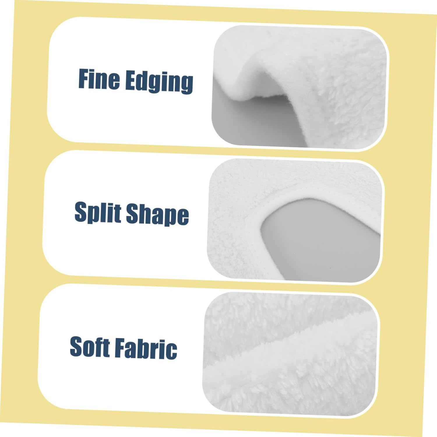 NIYANGLE 4Pcs Coral Fleece Facial Towels with Unique Split Design for Estheticians Salon and Barber Tools Soft Breathable Multipurpose U-Shaped Towels for Skincare and Massage White - White image number 4