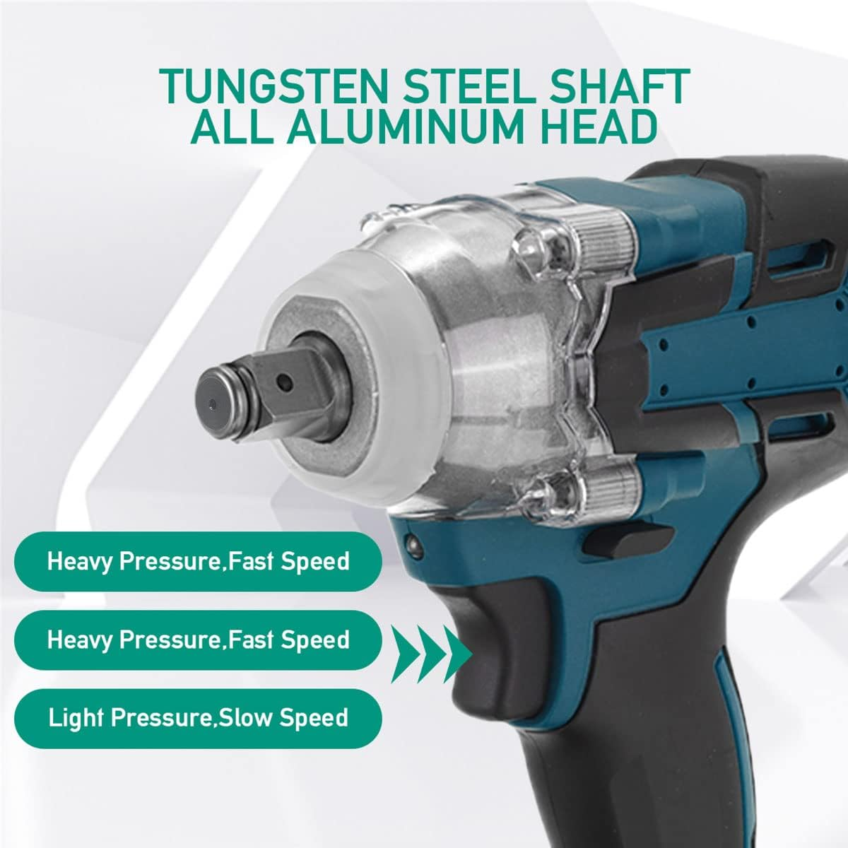 21V Cordless Brushless Impact Wrench 1/2" 3.0Ah Li Battery Wrench Tool Battery Charger 6 Sockets Case Set (Two Bateries) image number 6