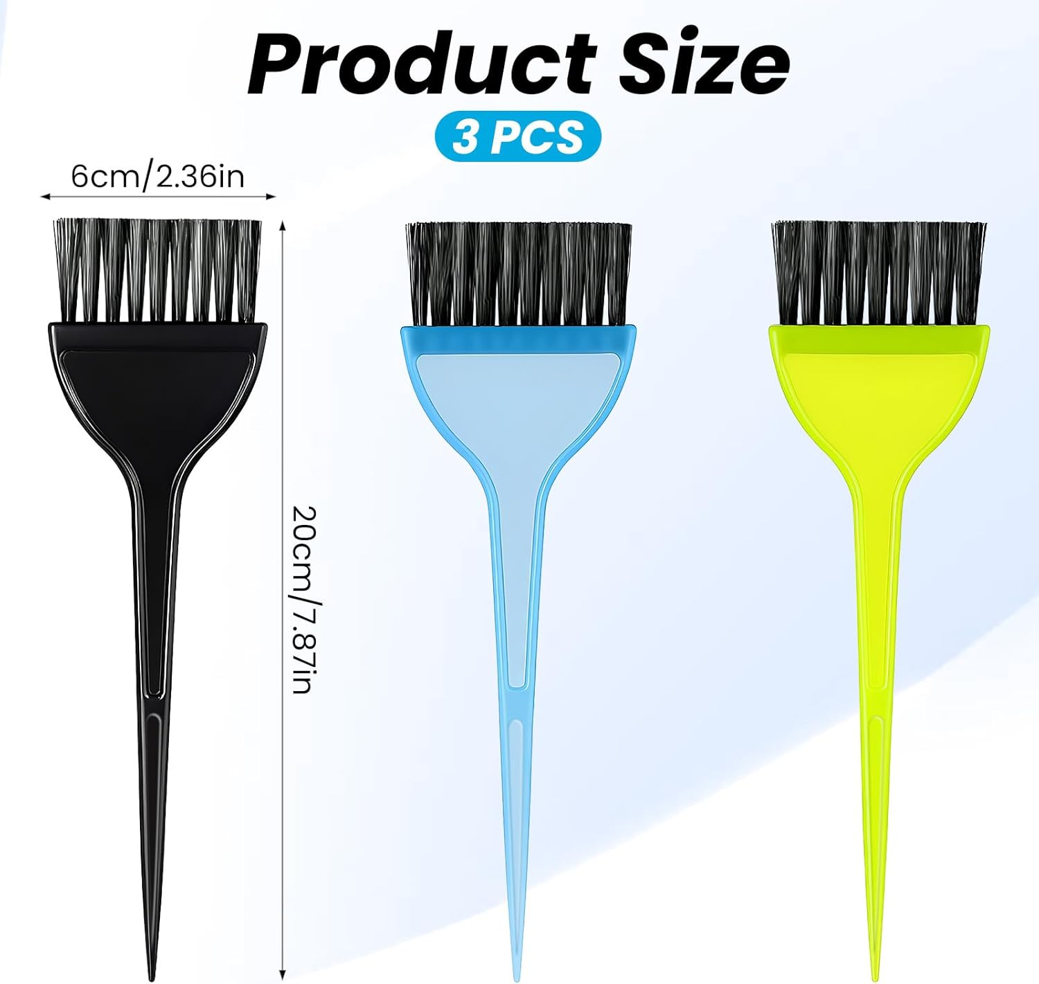 Hair Color Brush, 3 Pcs Hair Dye Brushes Professional Coloring Brush Wide Color Applicator Brushes Reusable Tinting Comb Tool Kit for Women Men Salon Use Home DIY Dyeing (3 Colors)