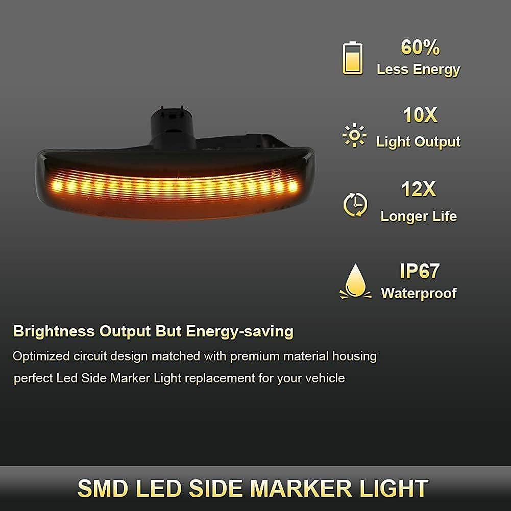 Gempro 2Pcs LED Front Fender Side Marker Light Turn Signal Lamp Assembly Replacement for Range Rover Sport LR3 LR4 Discovery 3/Discovery 4 LR2 Freelander 2 image number 5