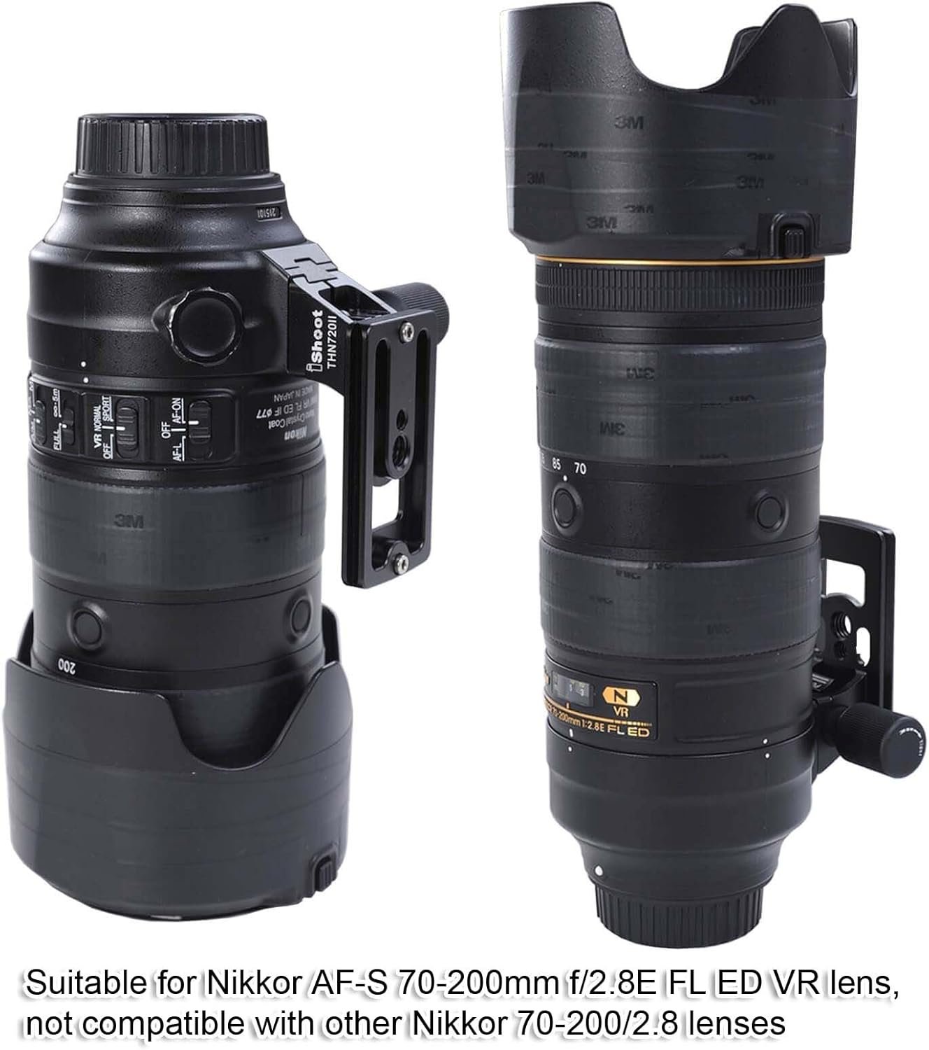 Ishoot Metal Replacement Base Foot Stand Adapter for Nikon AF-S 70-200Mm F/2.8E FL ED VR Lens Tripod Mount -Bottom Is Camera Quick Release Plate Feature image number 4