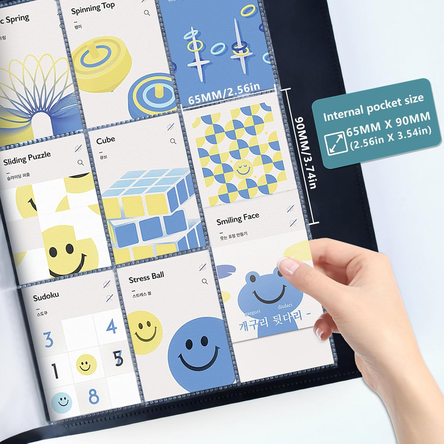 Card Binder Display Storage, 9 Pocket 360 Cards Holder Album for Standard Size Cards, PU Collection Binder Collector Album for Game Card, Business Cards, Photos image number 5