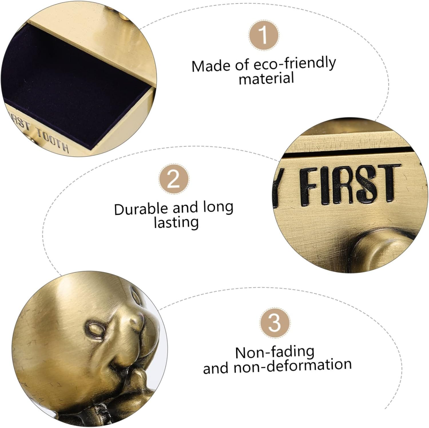 Baby Tooth Collection Box and Deciduous Teeth Storage Organizer for Infants Drawer-Style Keepsake Box in Vintage Green for Preserving and Childhood Memories image number 6