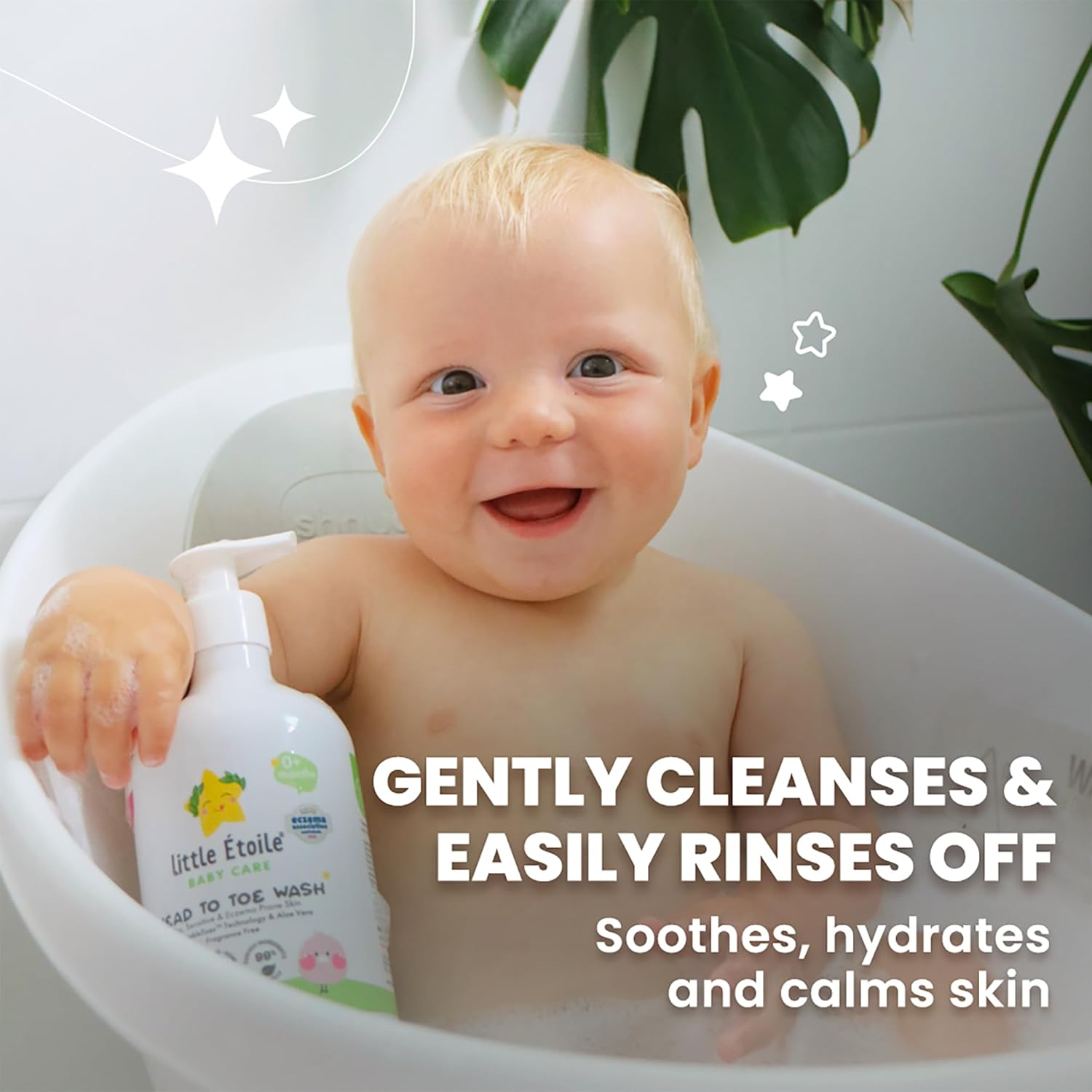 Little &Eacute;toile Gentle Head-To-Toe Baby Body Wash | 2-In-1 Hair & Body Cleanser for Delicate Skin | Hypoallergenic, Sulphate-Free | Made in Australia (Eczema-Prone Skin, 250Ml) image number 2