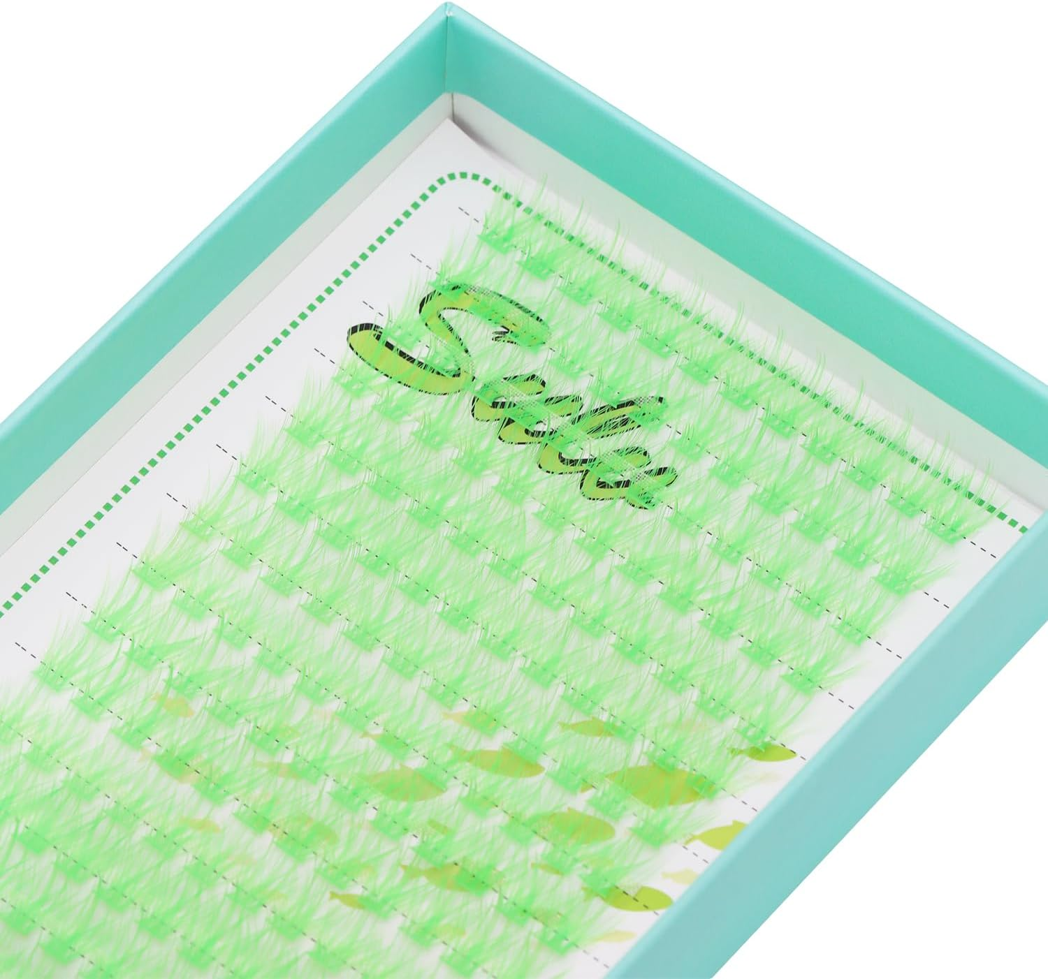 SULV Light Green Colored Lash Clusters 10-18Mm Eyelash Extension Cluster Lashes Individual Lashes 264Pcs Colored Lash Extensions D Curl Eyelash Clusters (Slc07-Light Green-10-12-14-16-18Mm Mixed) - Slc07-Light Green-10Mm image number 5